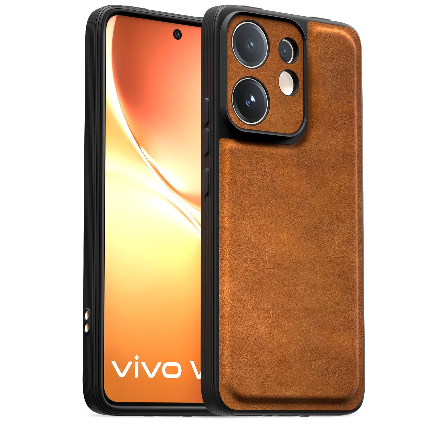 Vivo V60/T4 Pro 5G mobile back cover in brown by Pikkme