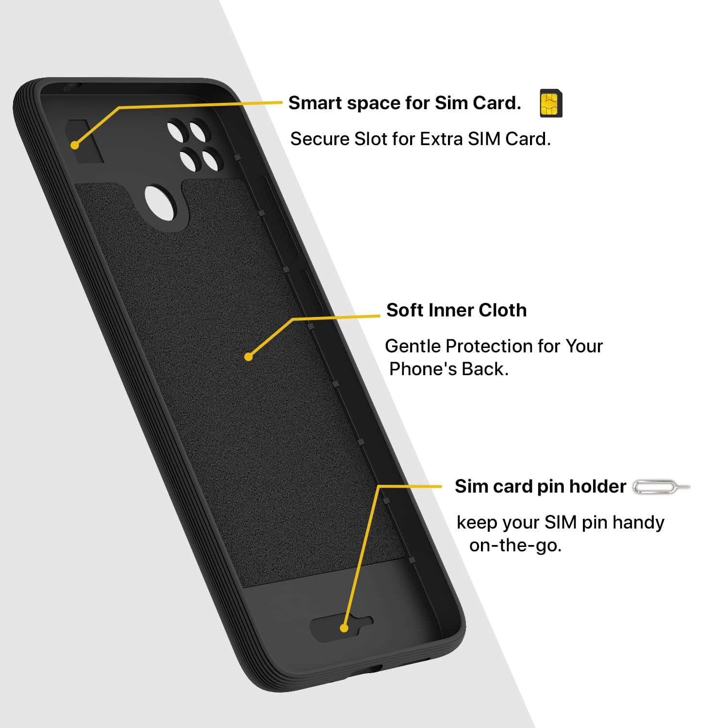 Pikkme Poco C31, Mi Redmi 10A / 10A Sport, Redmi 9 / Redmi 9 Activ / 9C Gencase Back Cover (Black)