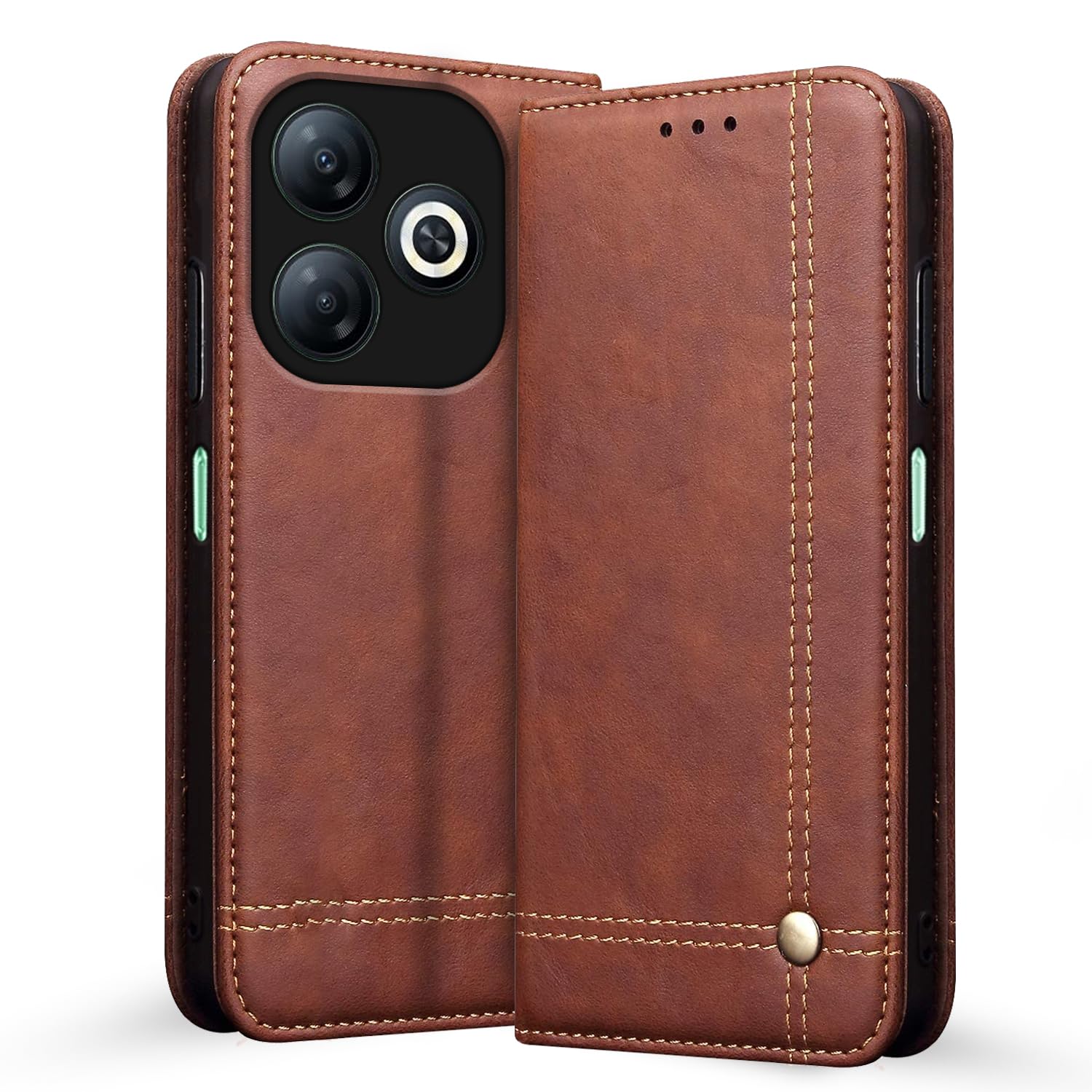 Infinix Smart 8 flip cover in brown by Pikkme