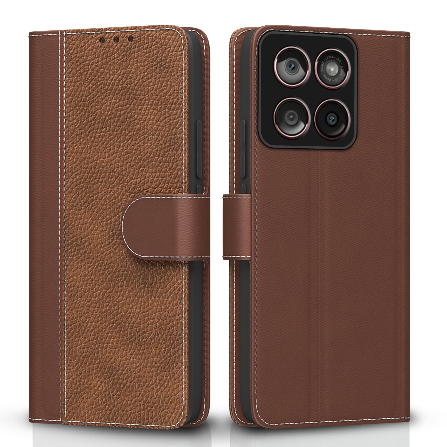 Pikkme Moto Edge 60 fusion 5G Vintage Flip Cover - Tan