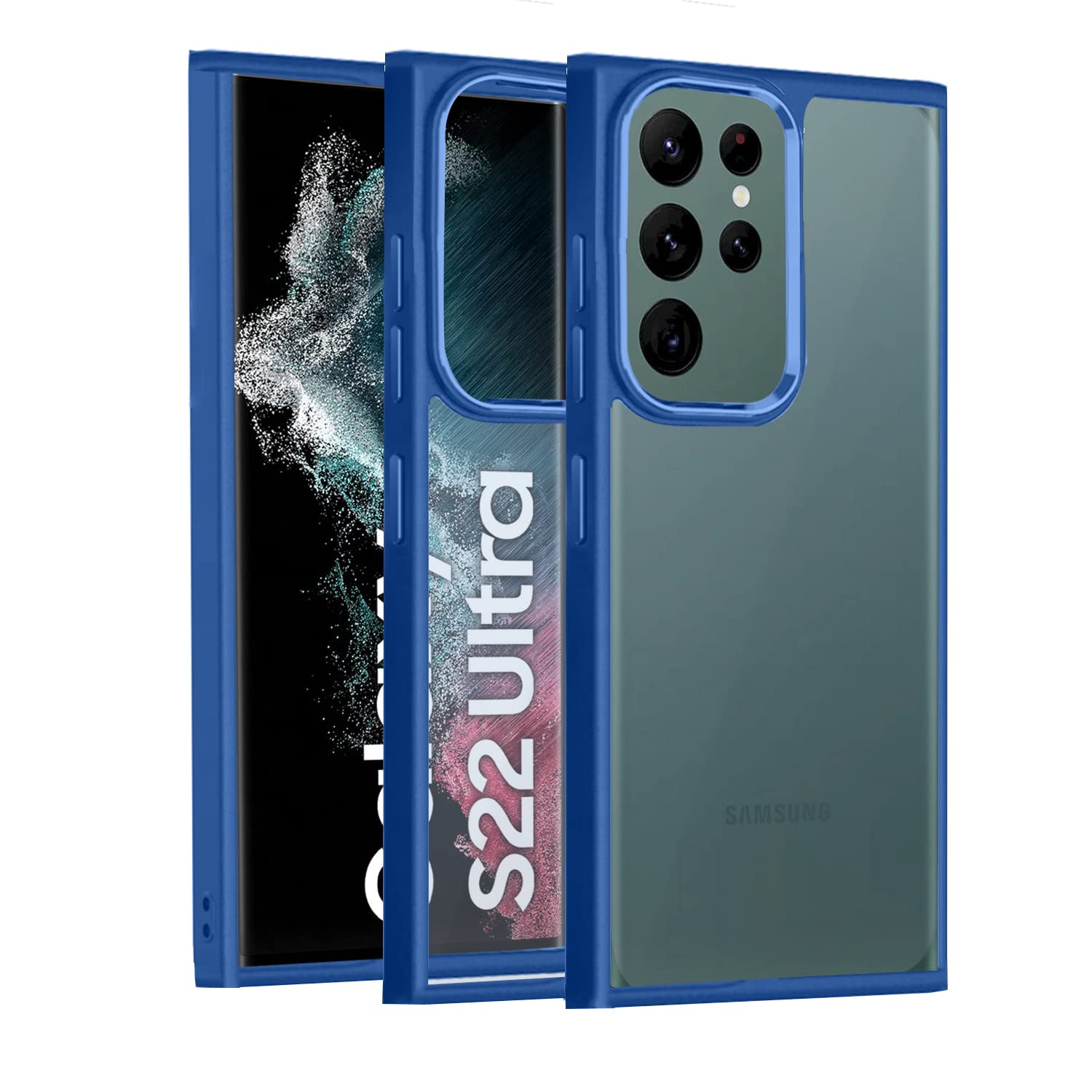 Samsung S22 Ultra Chrome back cover in dark blue by Pikkme