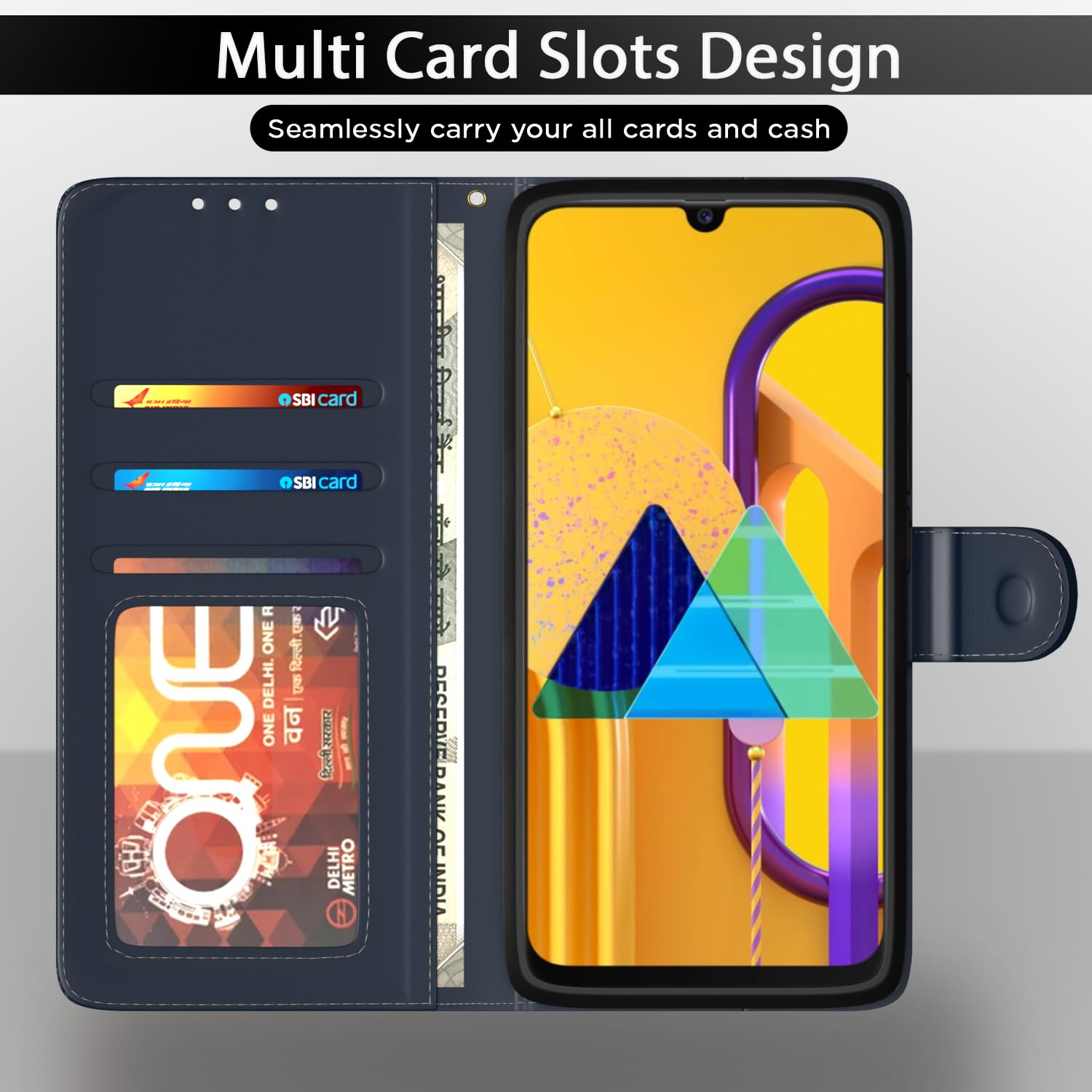 Pikkme Samsung M30s/M21/M21 2021 Wallet blue flip cover – photo 5