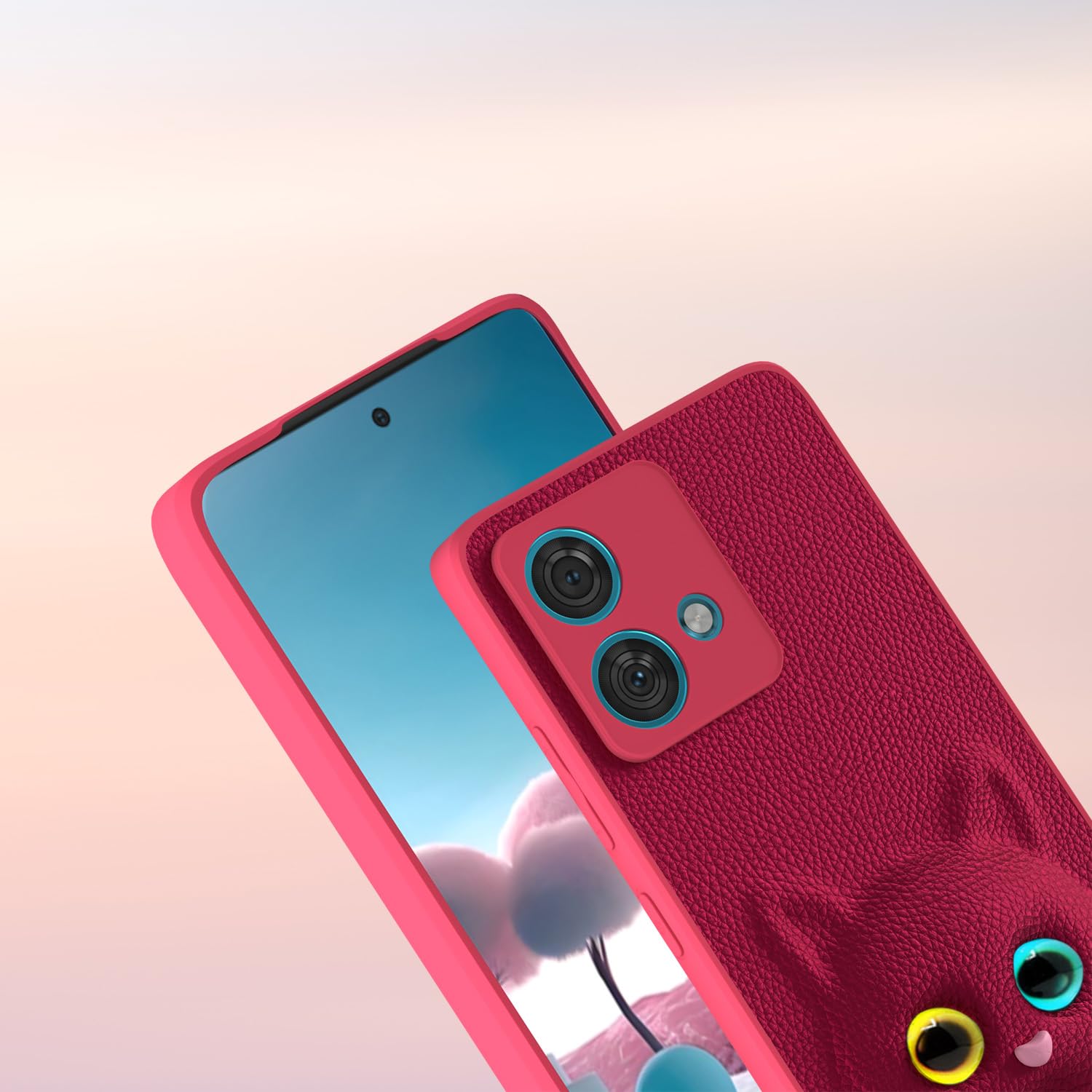 Pikkme Moto Edge 40 Neo 5G Kitty Back Cover (Pink)