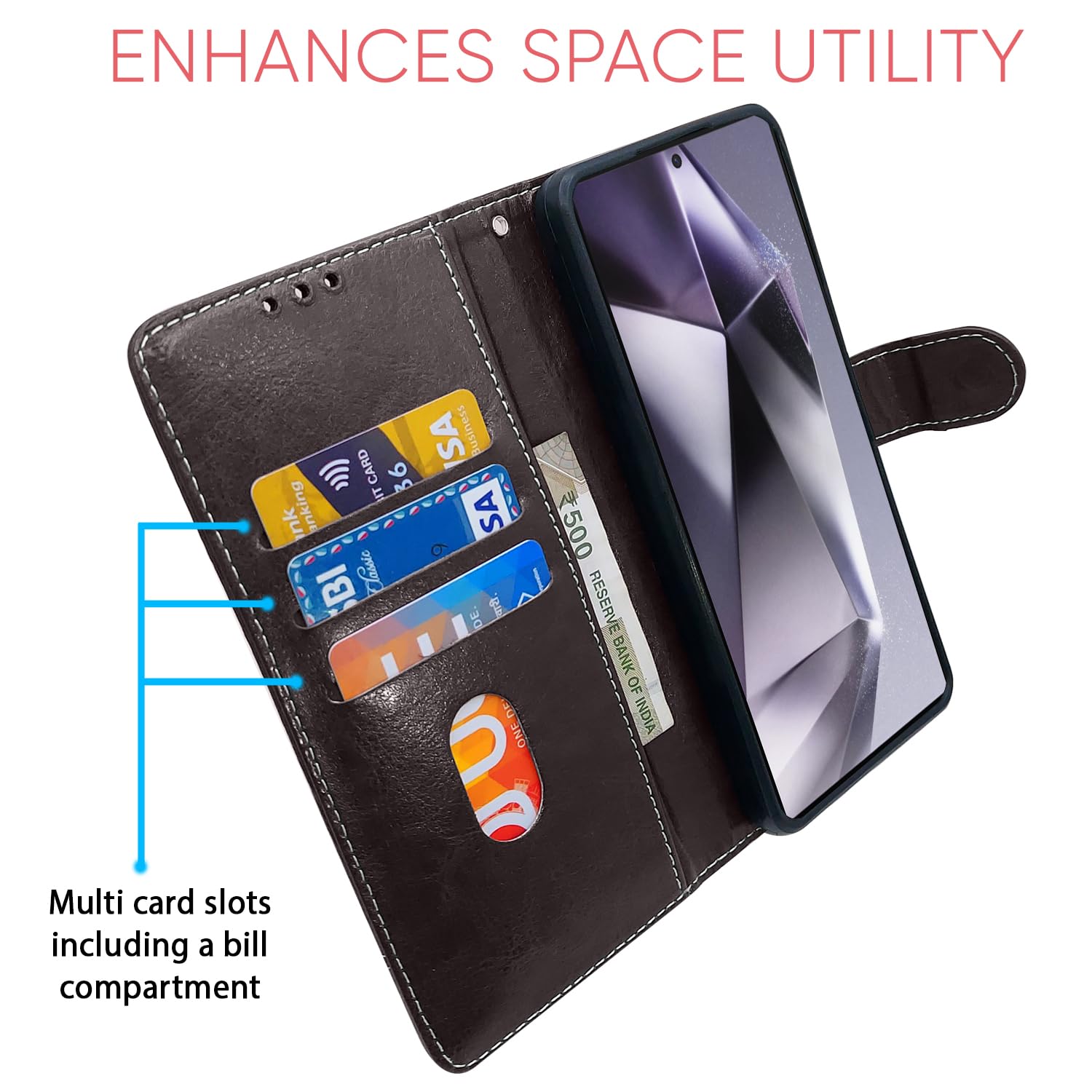 Coffee & brown flip case for Samsung S24 Ultra 5G – Pikkme – photo 4