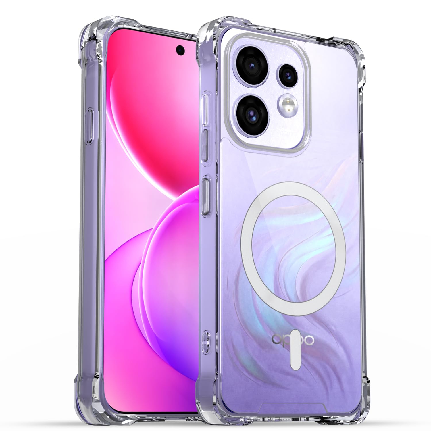 Oppo Reno 16/16 Pro 5G phone cover in transparent mag-safe by Pikkme