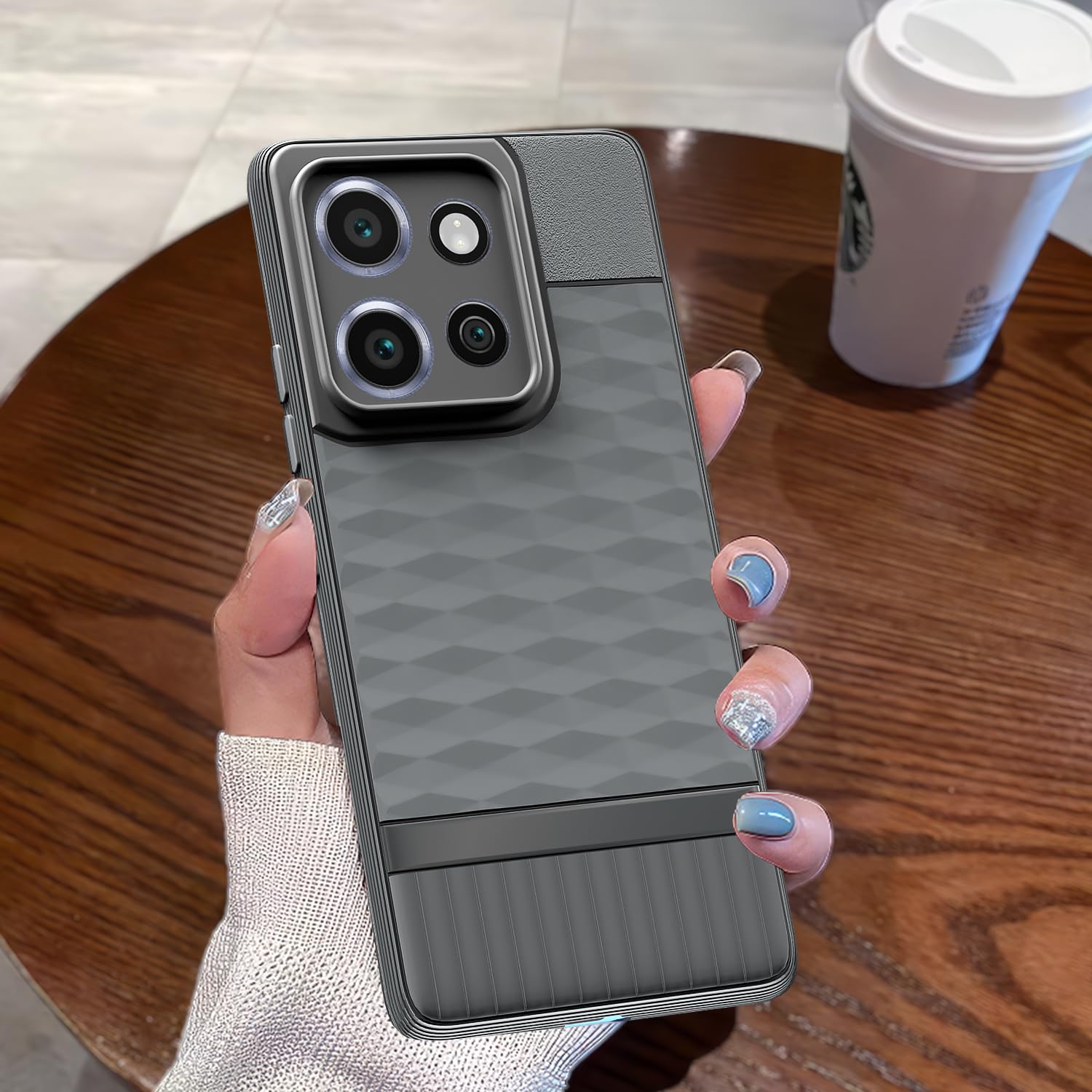 Moto G86 5G Silicone phone cover in grey by Pikkme – photo 7