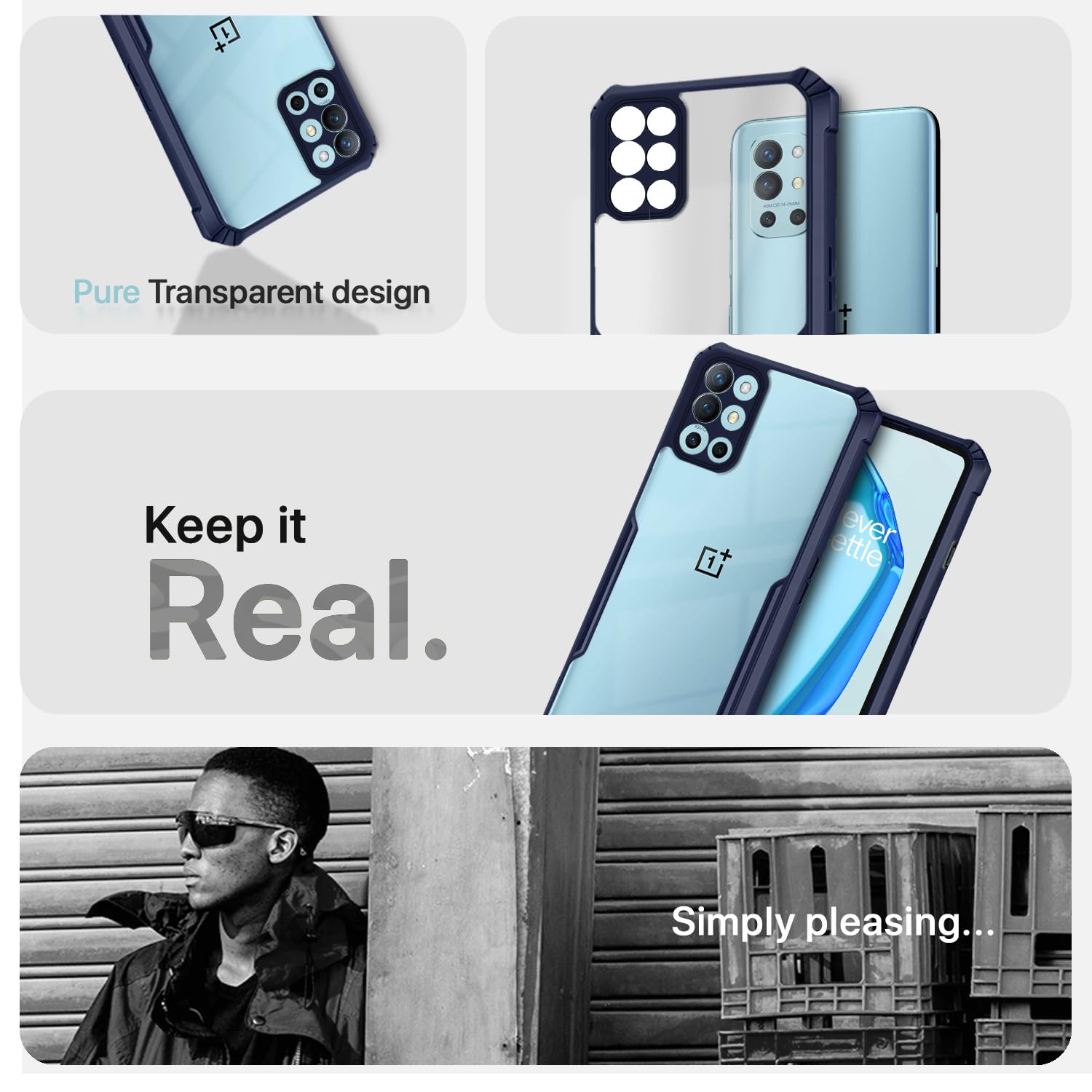 Pikkme OnePlus 9R Eagle Back Cover (Blue)