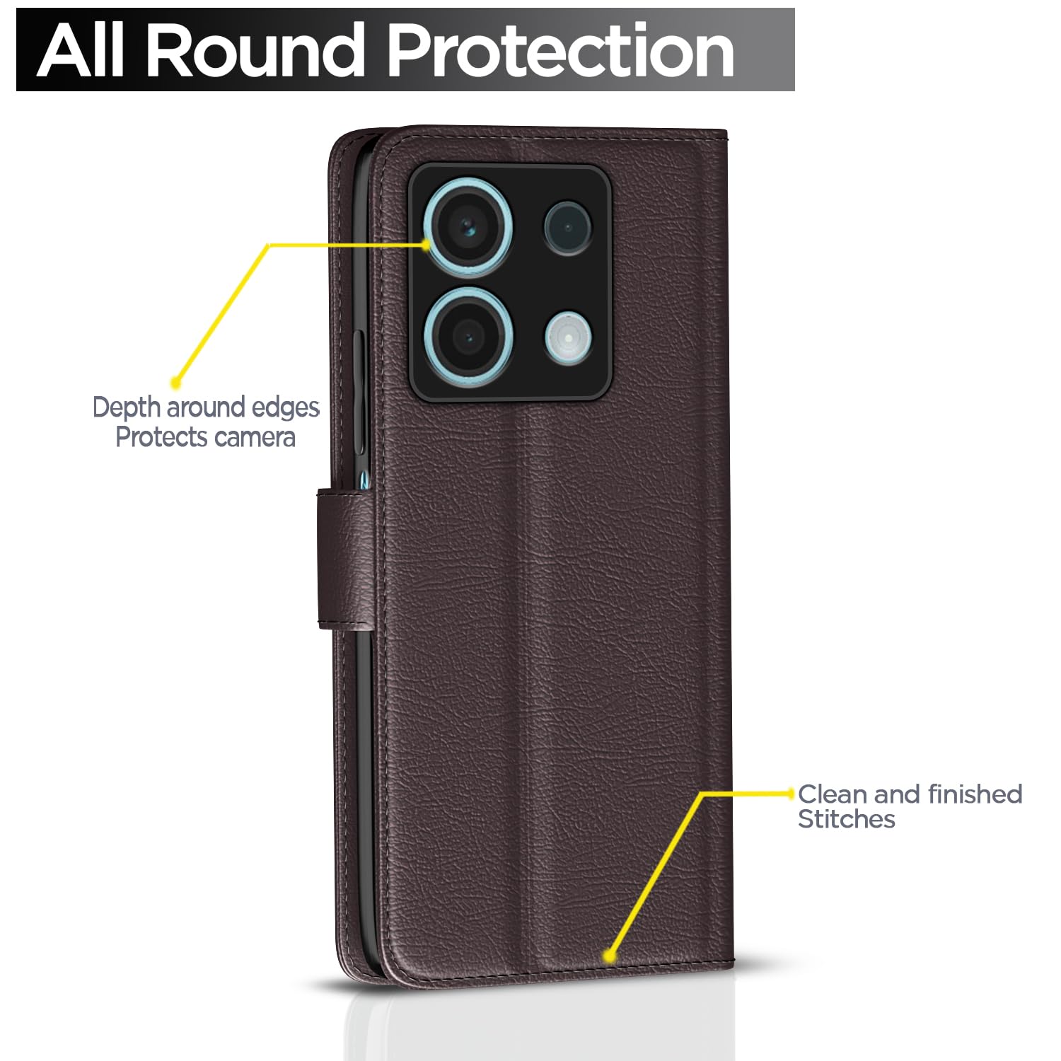 Pikkme Redmi Note 13 5G Wallet coffee mobile flip cover – photo 4