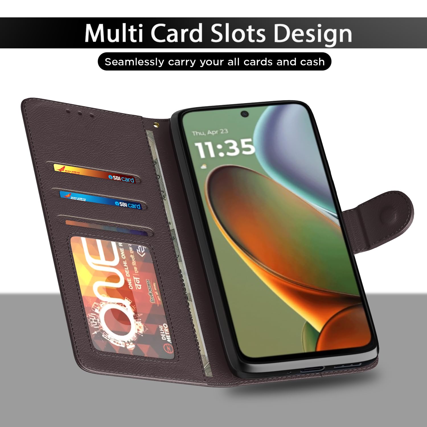 Coffee Wallet wallet flip cover for Moto G15 – Pikkme – photo 5
