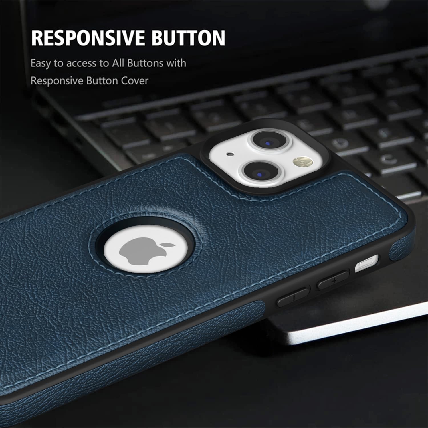 Pikkme iPhone 14 Pu Flexible Leather Back Case | Blue