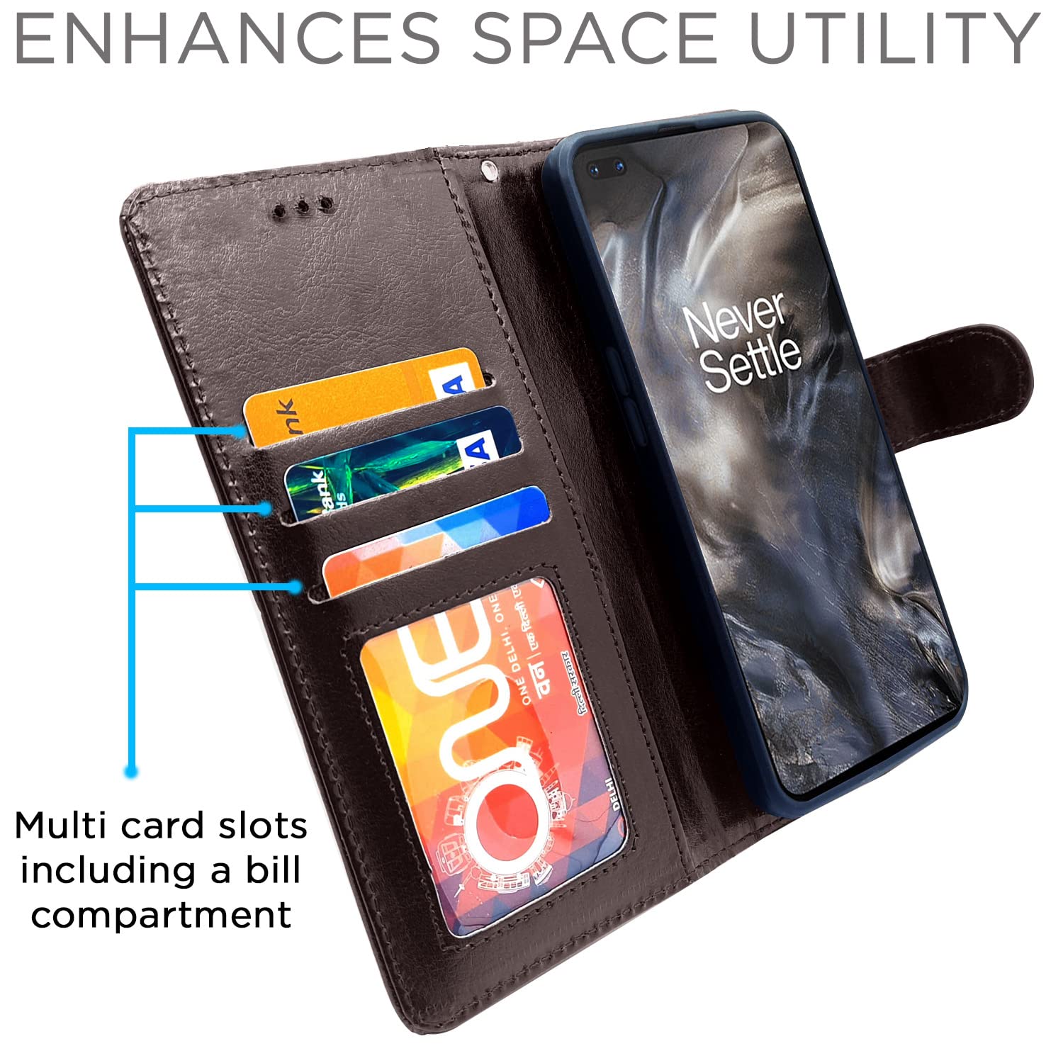 Pikkme OnePlus Nord Vintage Flip Cover (Coffee)