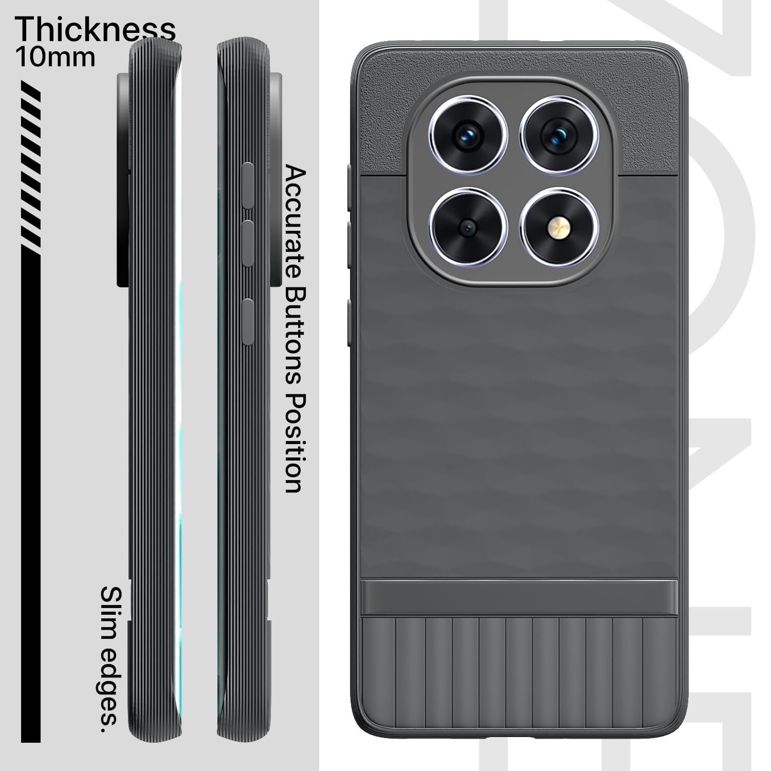 Pikkme Redmi Note 14 Pro 5G Gencase Back Cover (Grey)