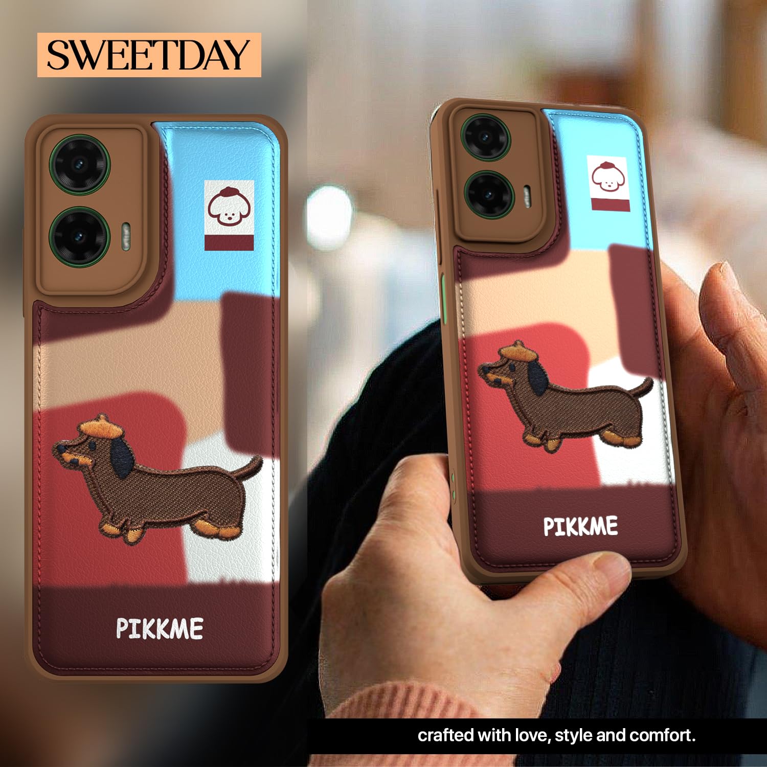 Pikkme Moto G35 Cute Girlish Dog Series Back Cover (Design3)