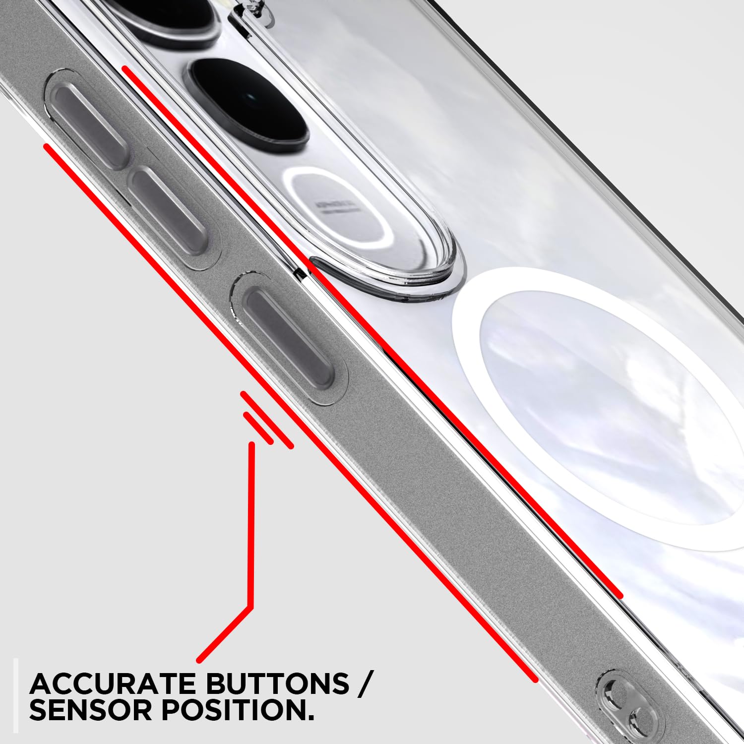 Pikkme Vivo Y400 Pro 5G Mag-Safe Shockproof PC + TPU Back Cover (Transparent)