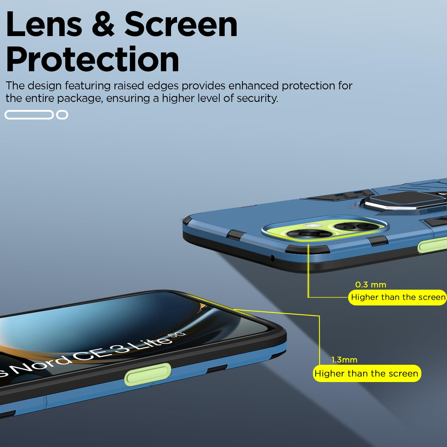 Pikkme OnePlus Nord CE 3 Lite 5G D5 Tough Armor Back Cover | Blue