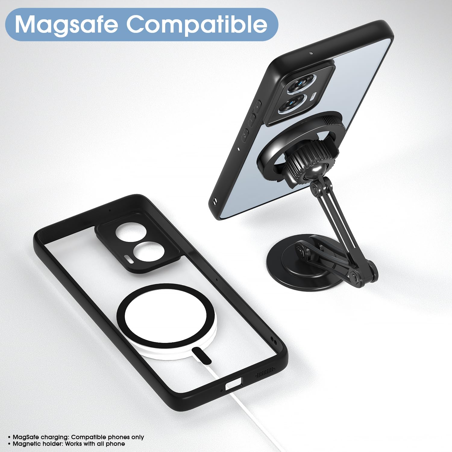 Black mag-safe MagSafe back cover for Moto Edge 50 Fusion/G96 5G – Pikkme – photo 7