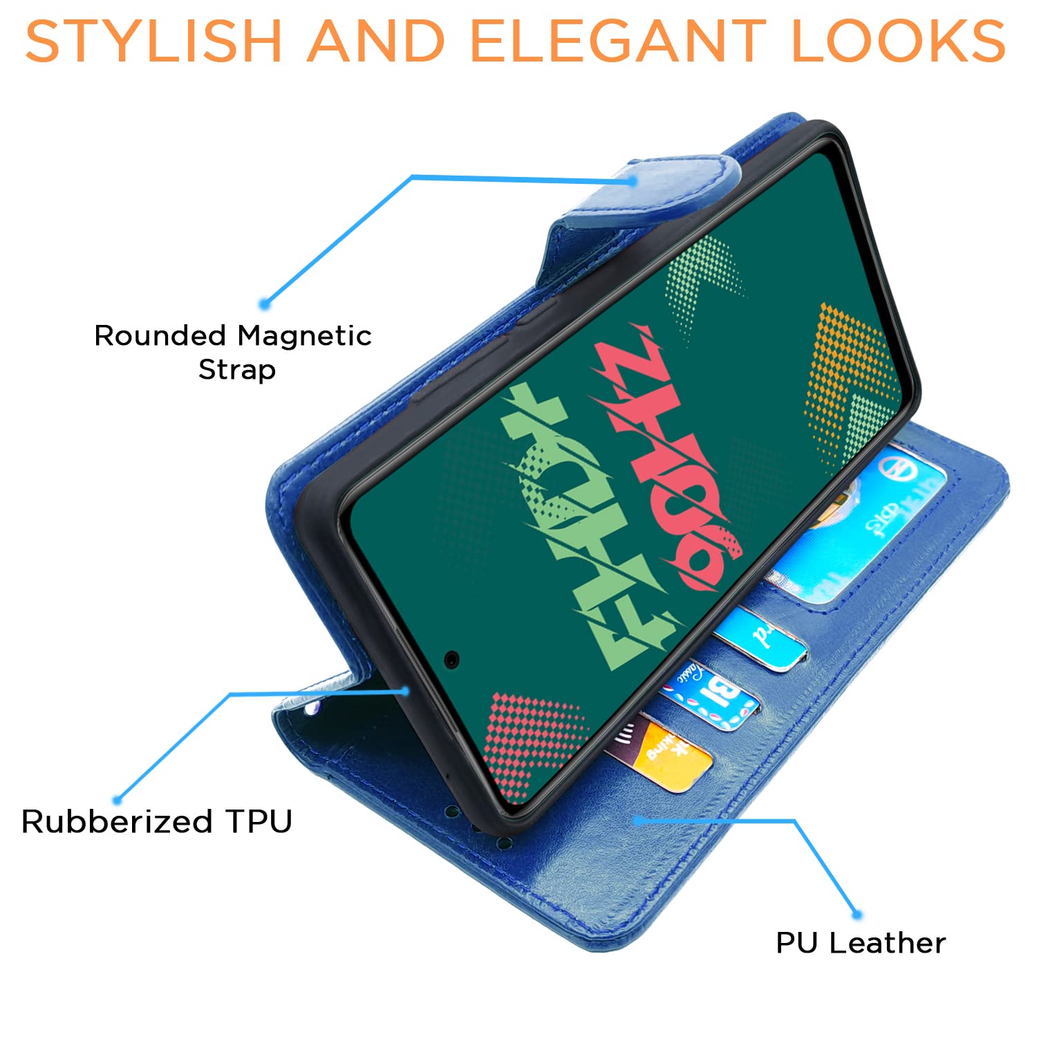 Pikkme Infinix Hot 11s Magnetic blue mobile flip cover – photo 5