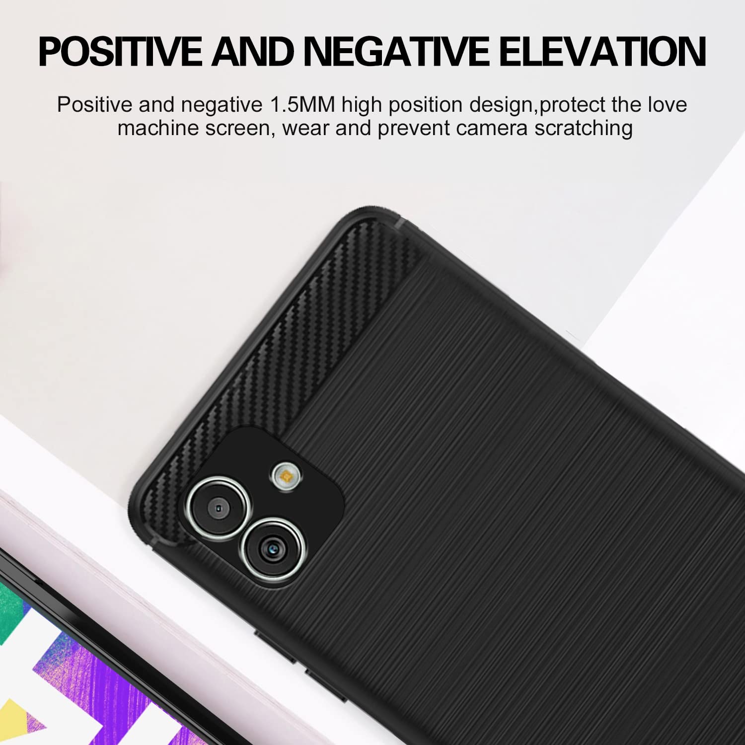 Pikkme Samsung Galaxy F14 5G Hybrid Carbon Fiber Back Cover | Black