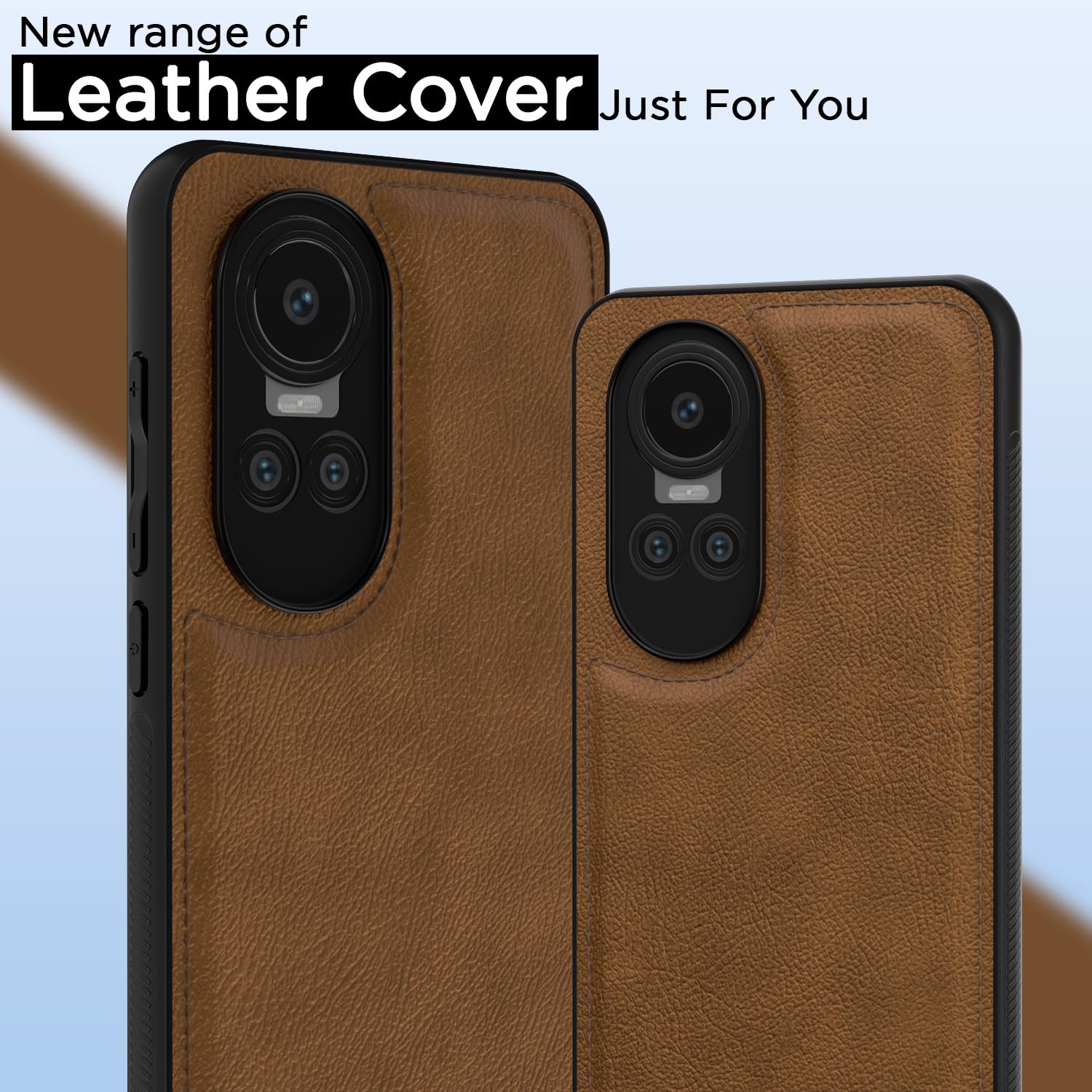 Pikkme Oppo Reno 10 5G Leatherback  Back Case | Brown