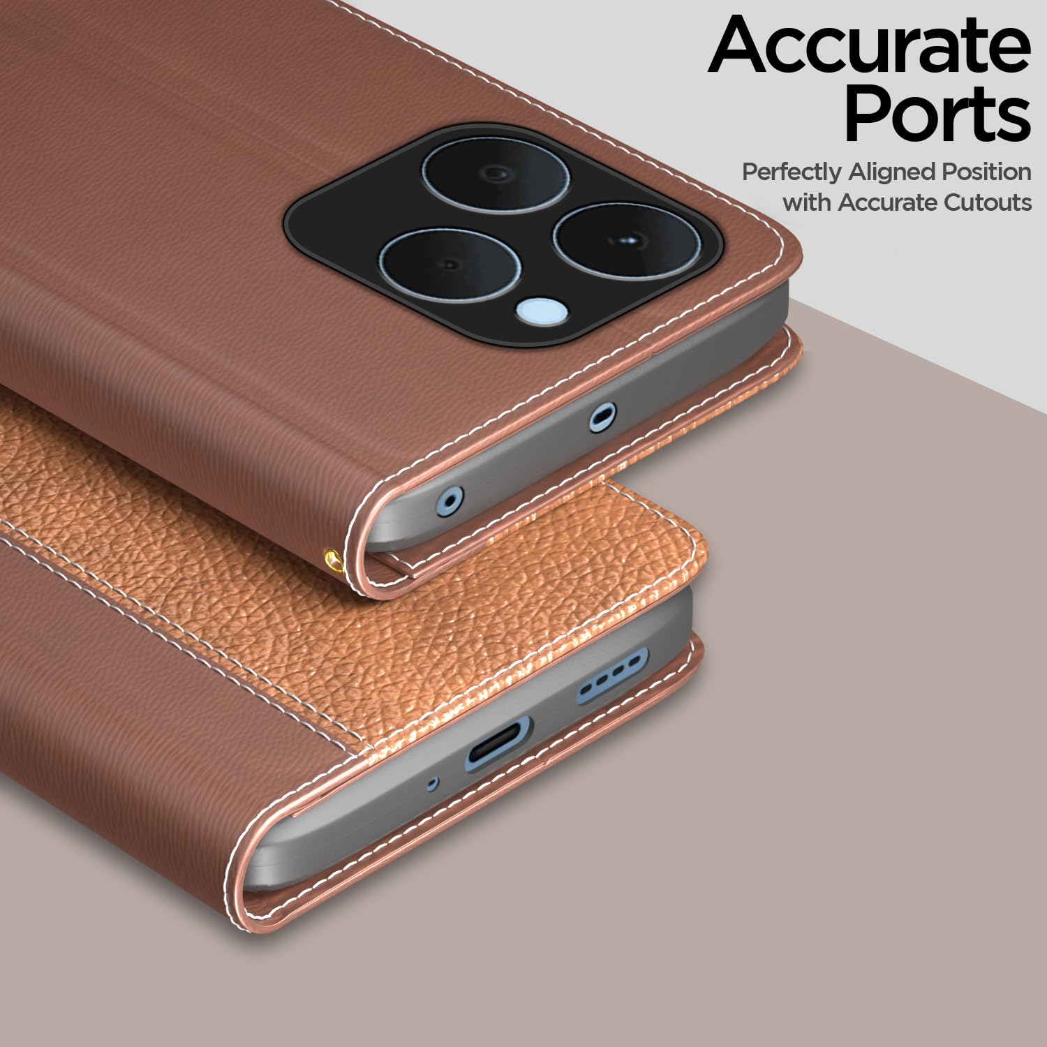 Tan flip case for Realme 15T/Narzo 90 5G – Pikkme – photo 2