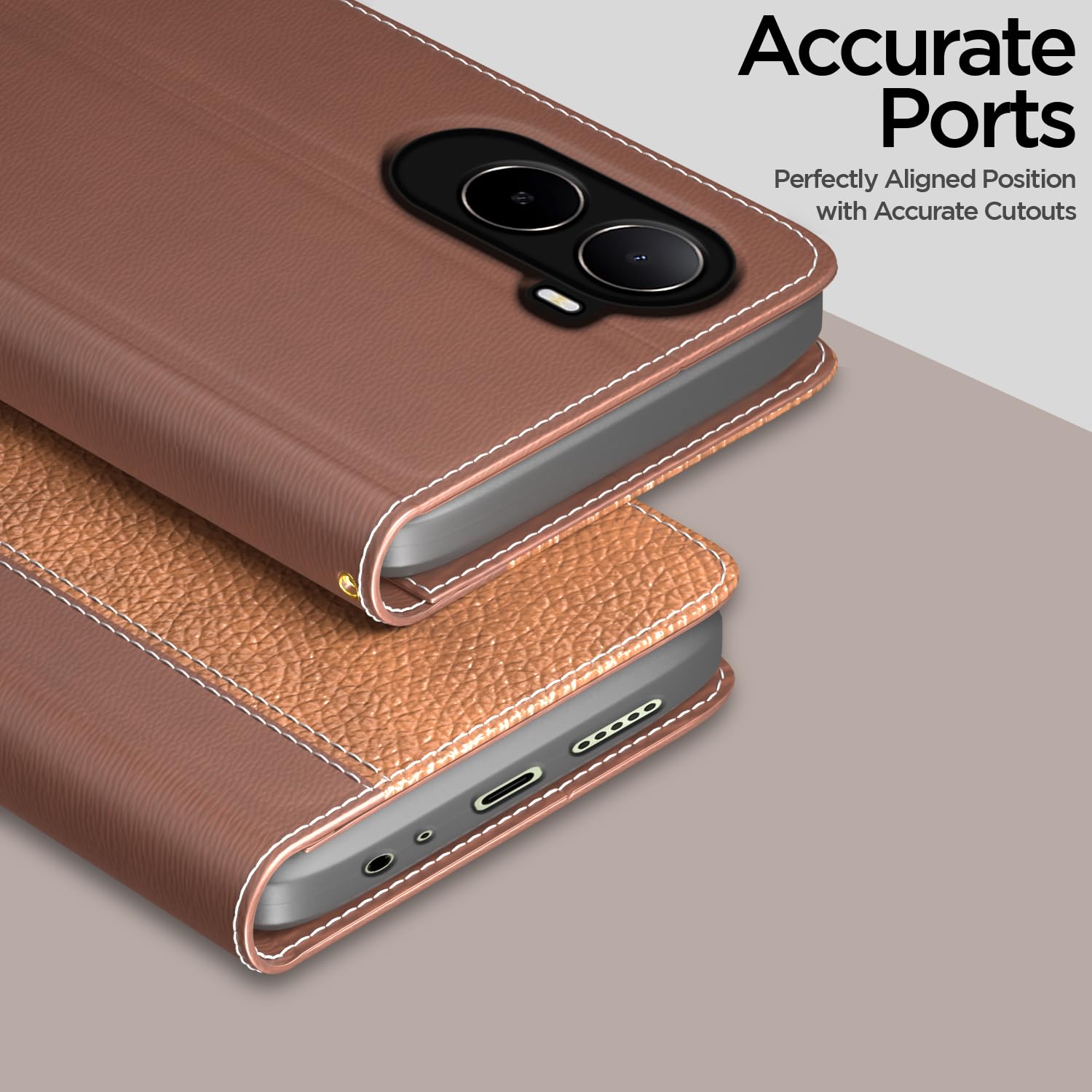 Tan Wallet wallet flip cover for Redmi A7 Pro/Poco C85x 5G/C81 – Pikkme – photo 2