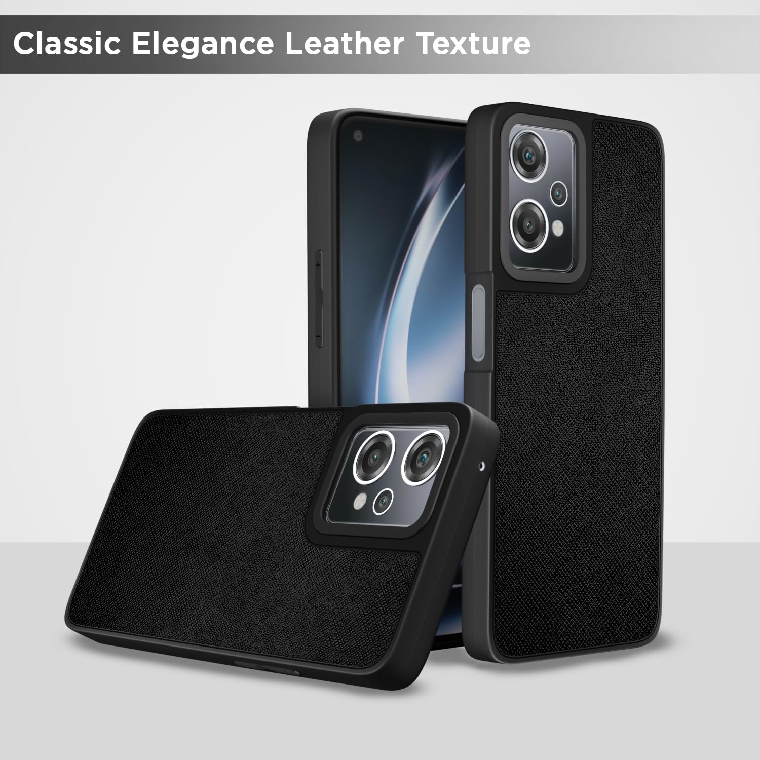Pikkme OnePlus Nord CE 2 Lite 5G Indian Leather Back Cover (Black)