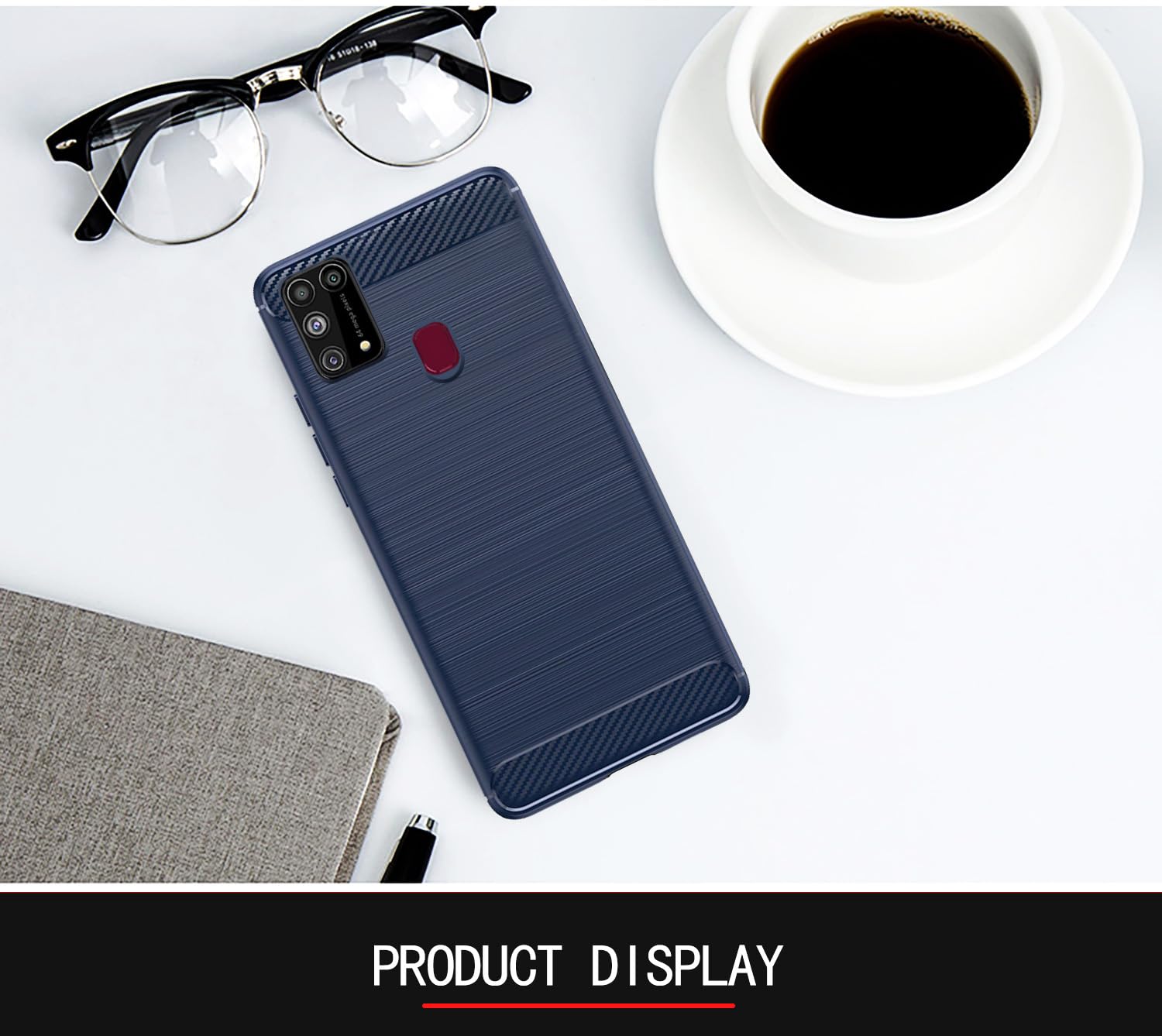 Pikkme Samsung Galaxy M31 / F41 / M31 Prime Hybrid Carbon Fiber Back Cover | Blue
