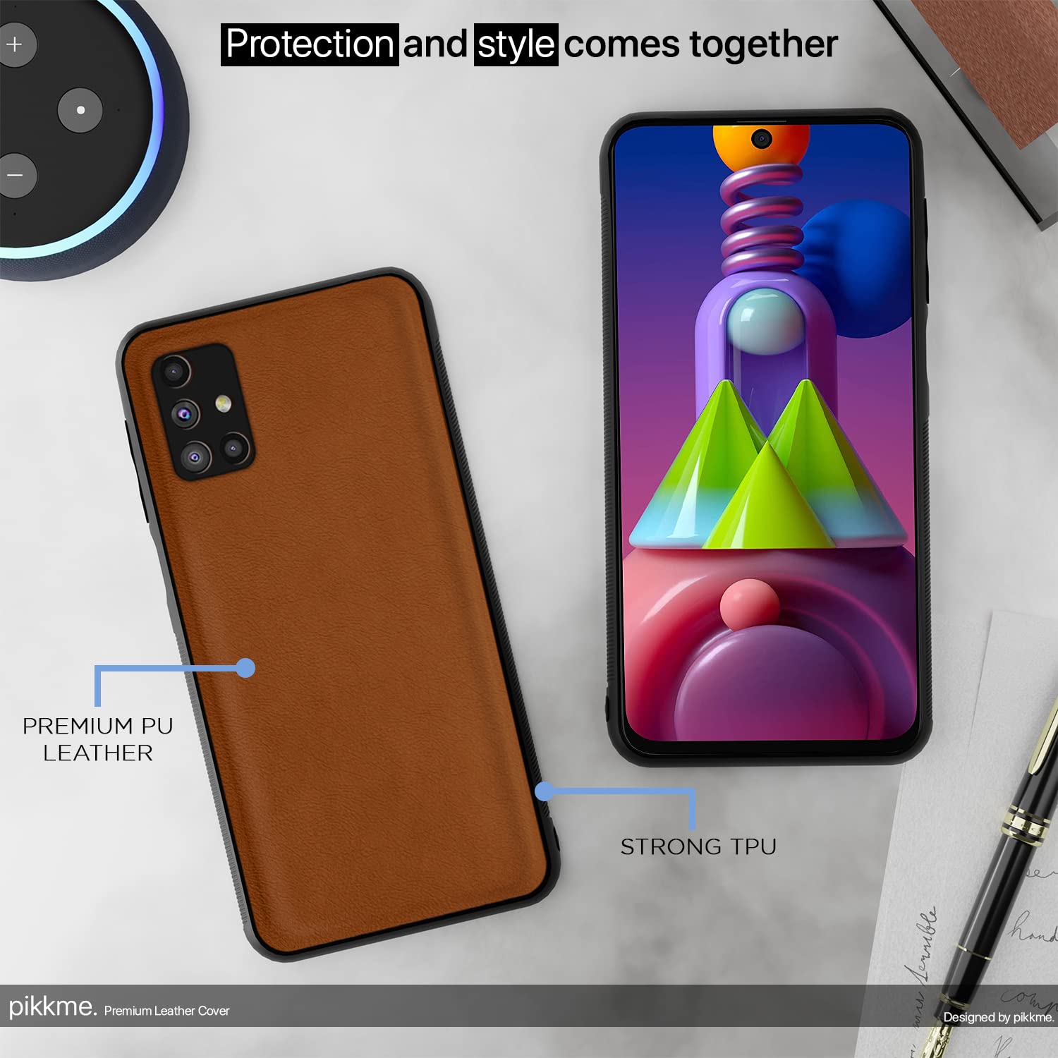 Pikkme Samsung M51 Leather camel back cover – photo 5
