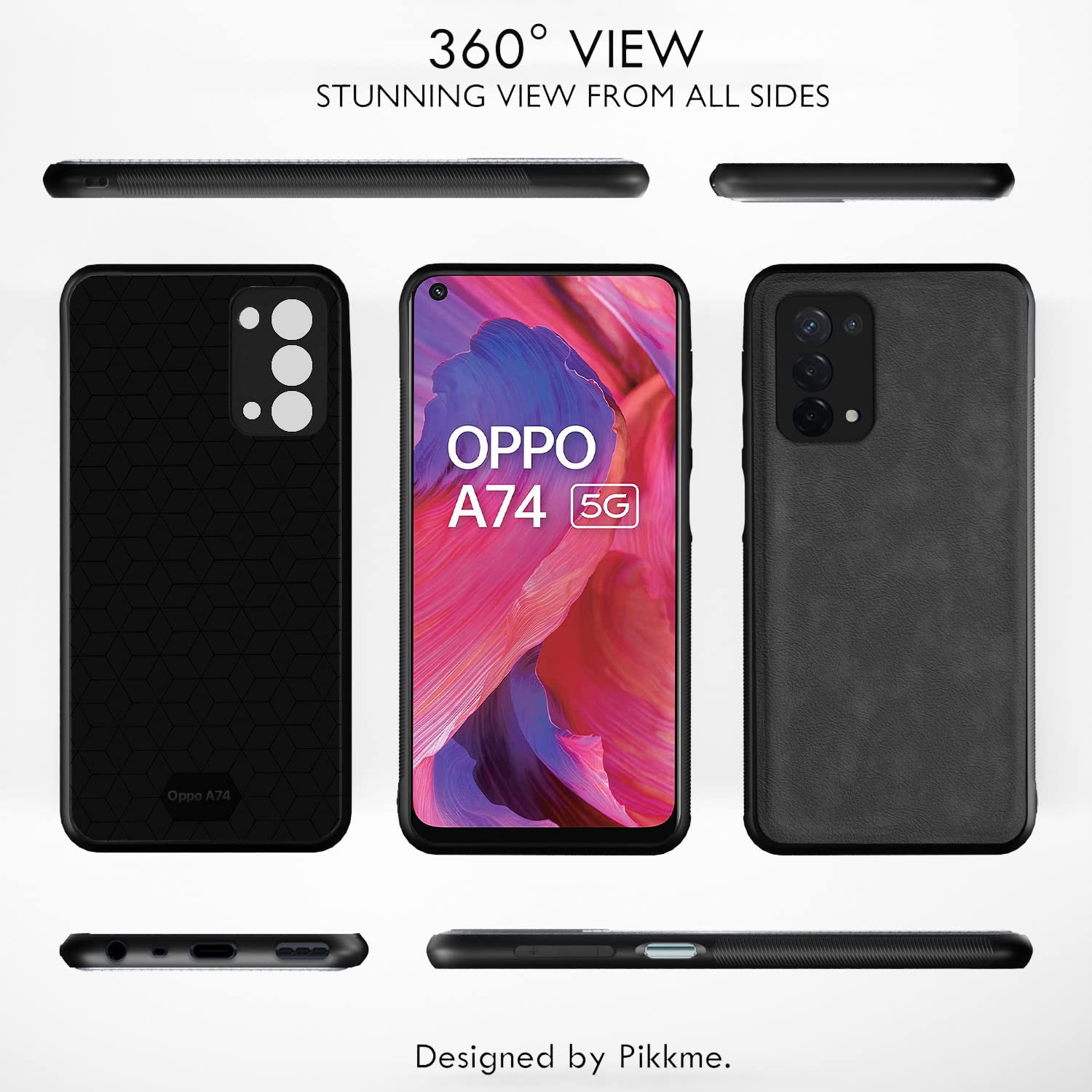Pikkme grey Leather back cover for Oppo A74 5G – photo 2