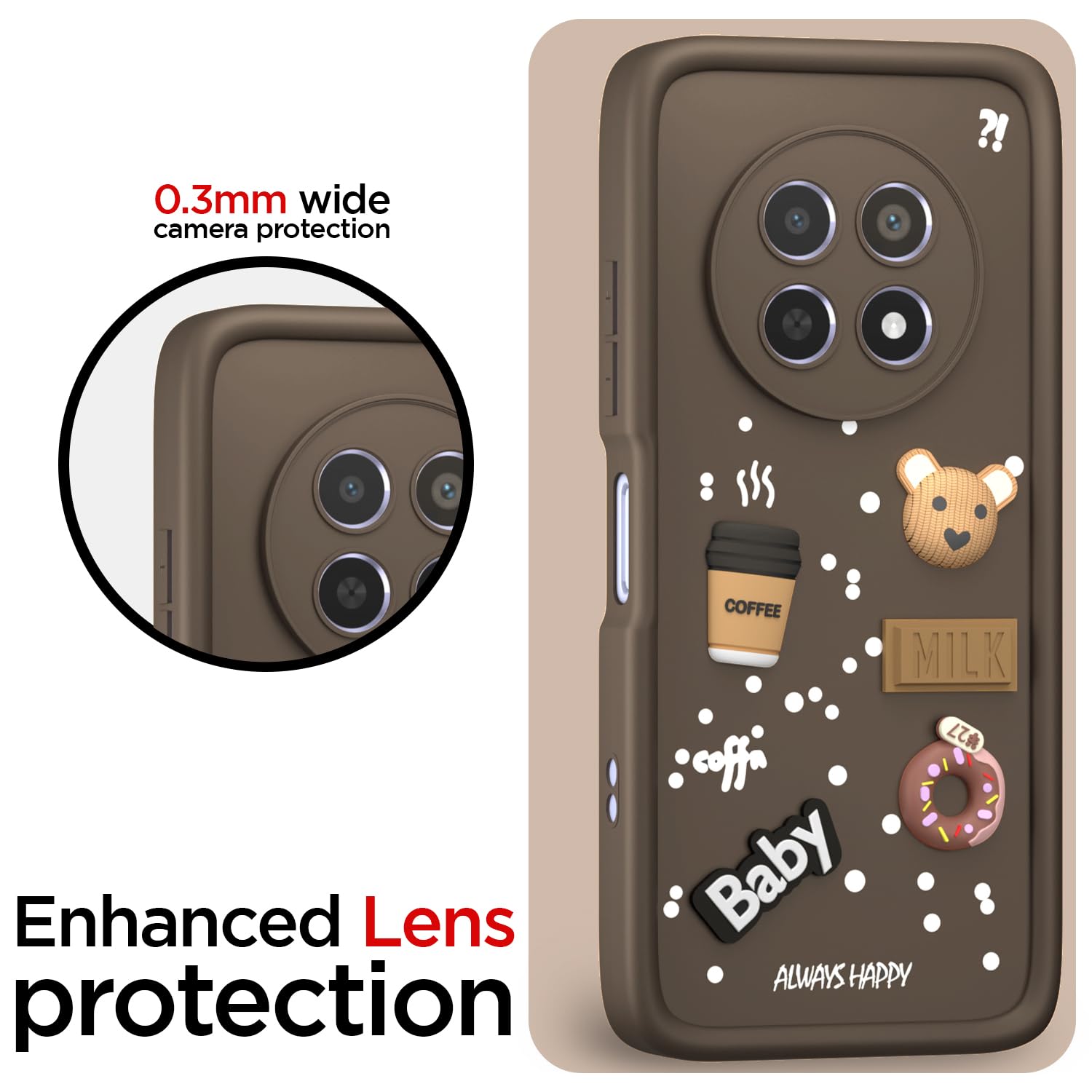 Pikkme brown phone cover for Realme Narzo 70x 5G/N65/13/12/12X 5G/C65 – photo 5