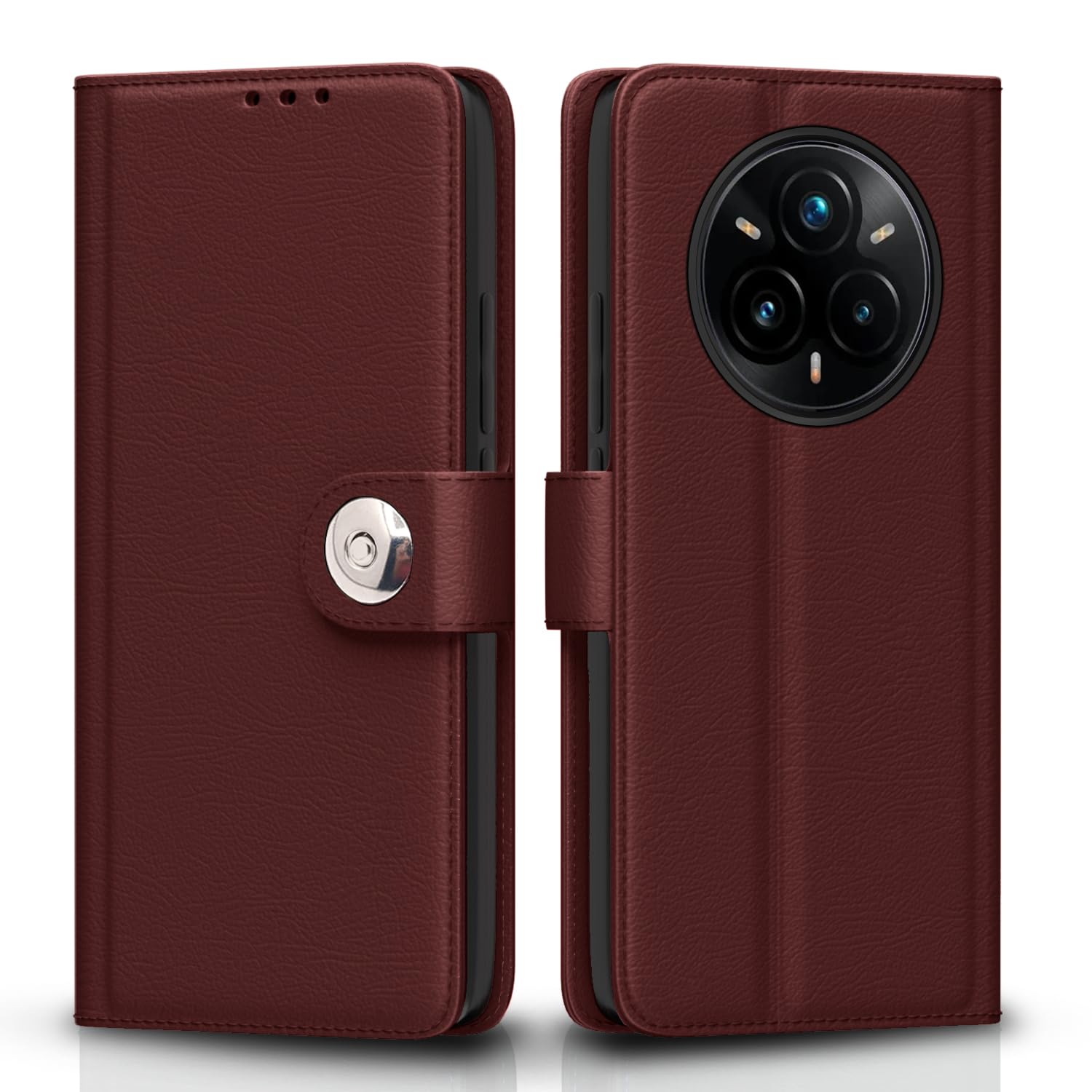Brown flip cover for Realme 14 Pro Plus 5G – Pikkme