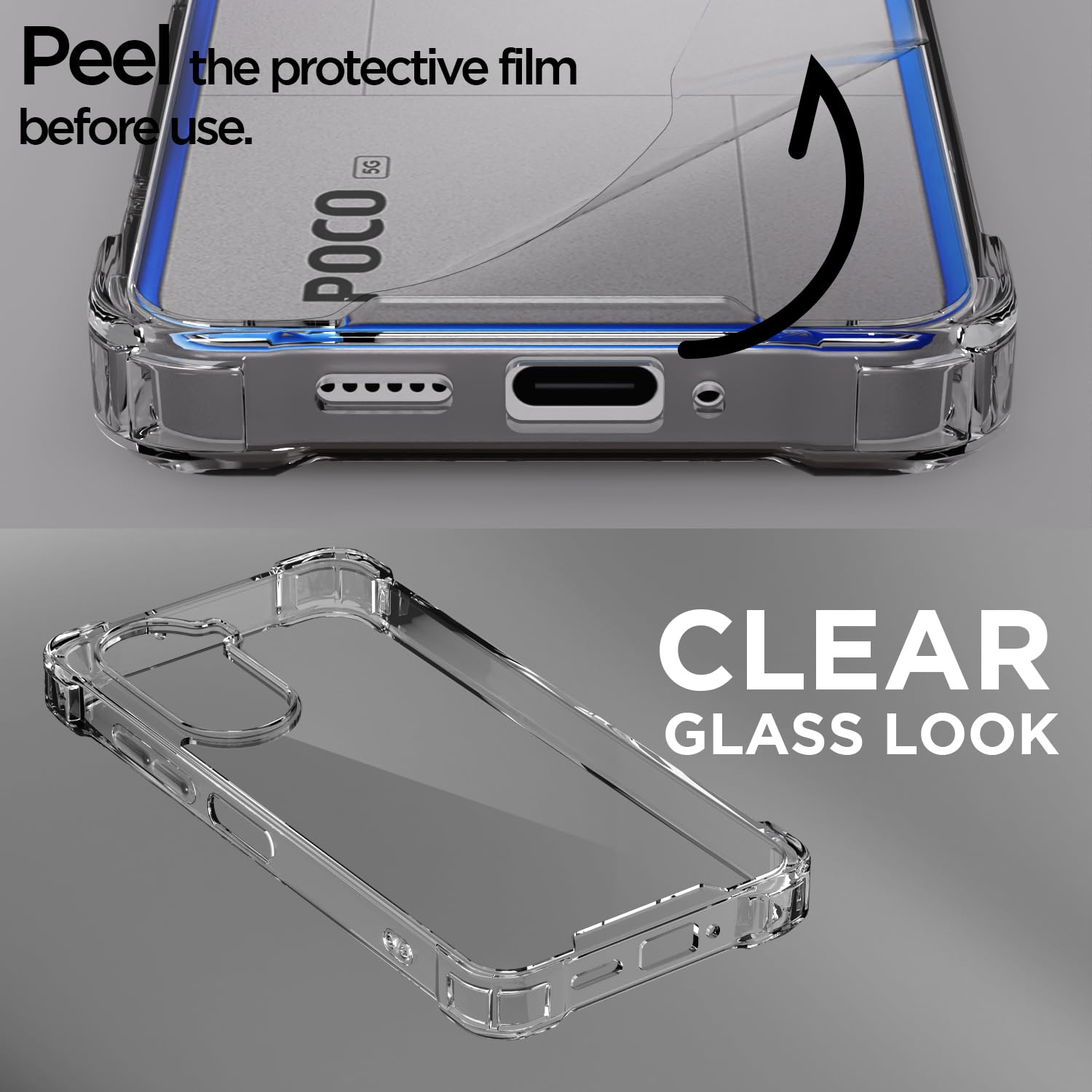 Pikkme Poco M7 Plus 5G transparent mobile back cover – photo 3