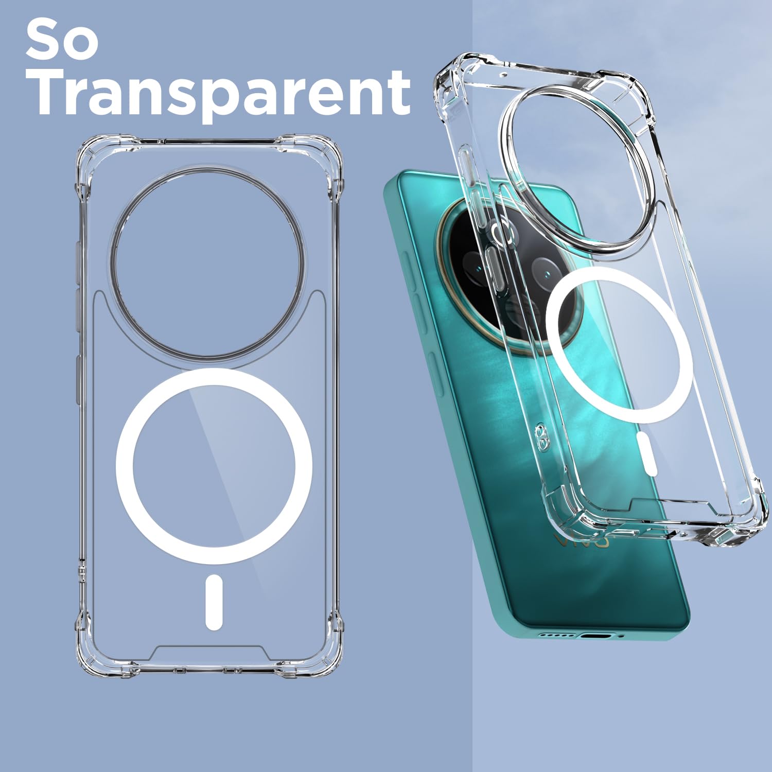 Pikkme Vivo T4/iQOO Z10 5G transparent mag-safe phone cover – photo 2