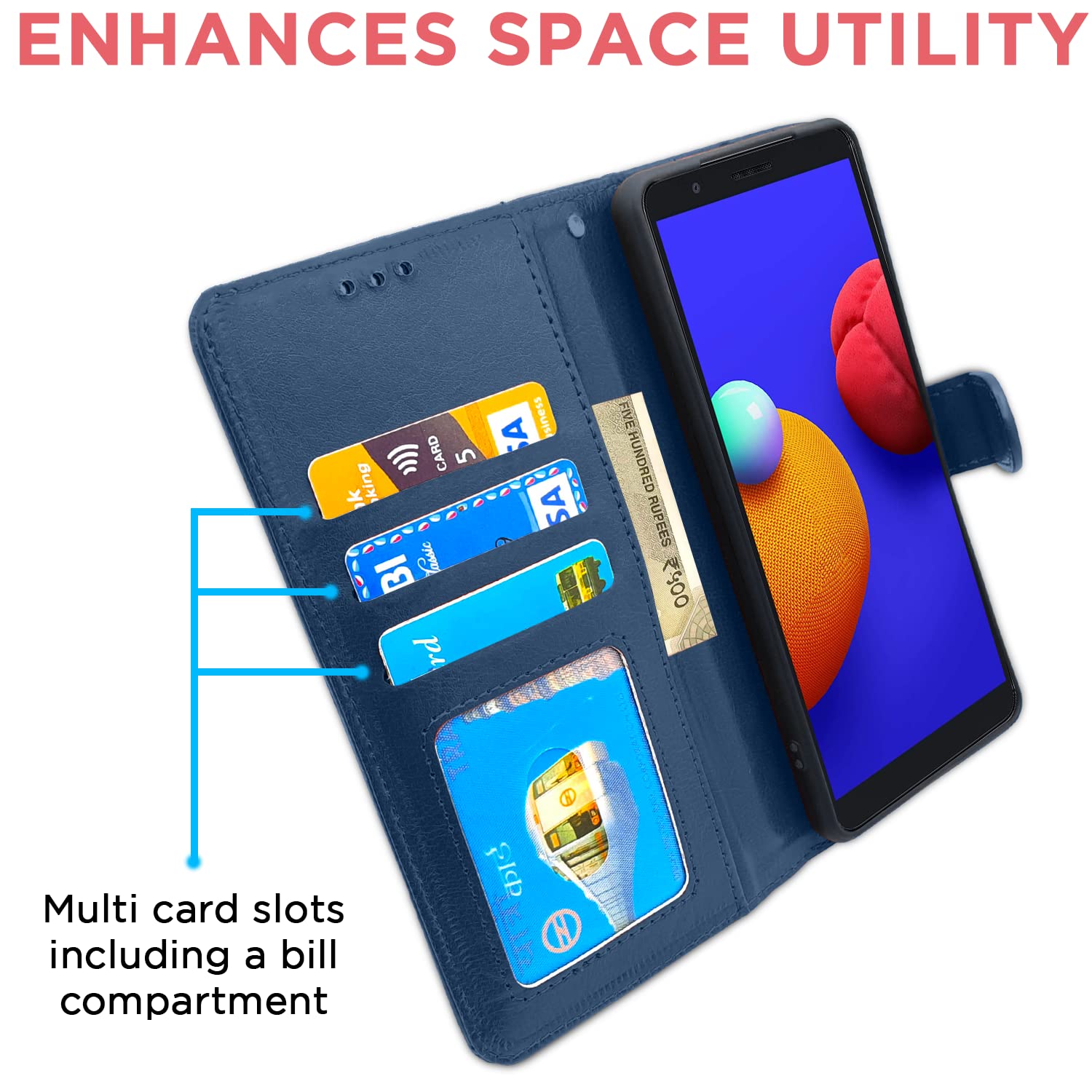 Pikkme Samsung Galaxy M01 core Vintage Flip Cover (Blue)