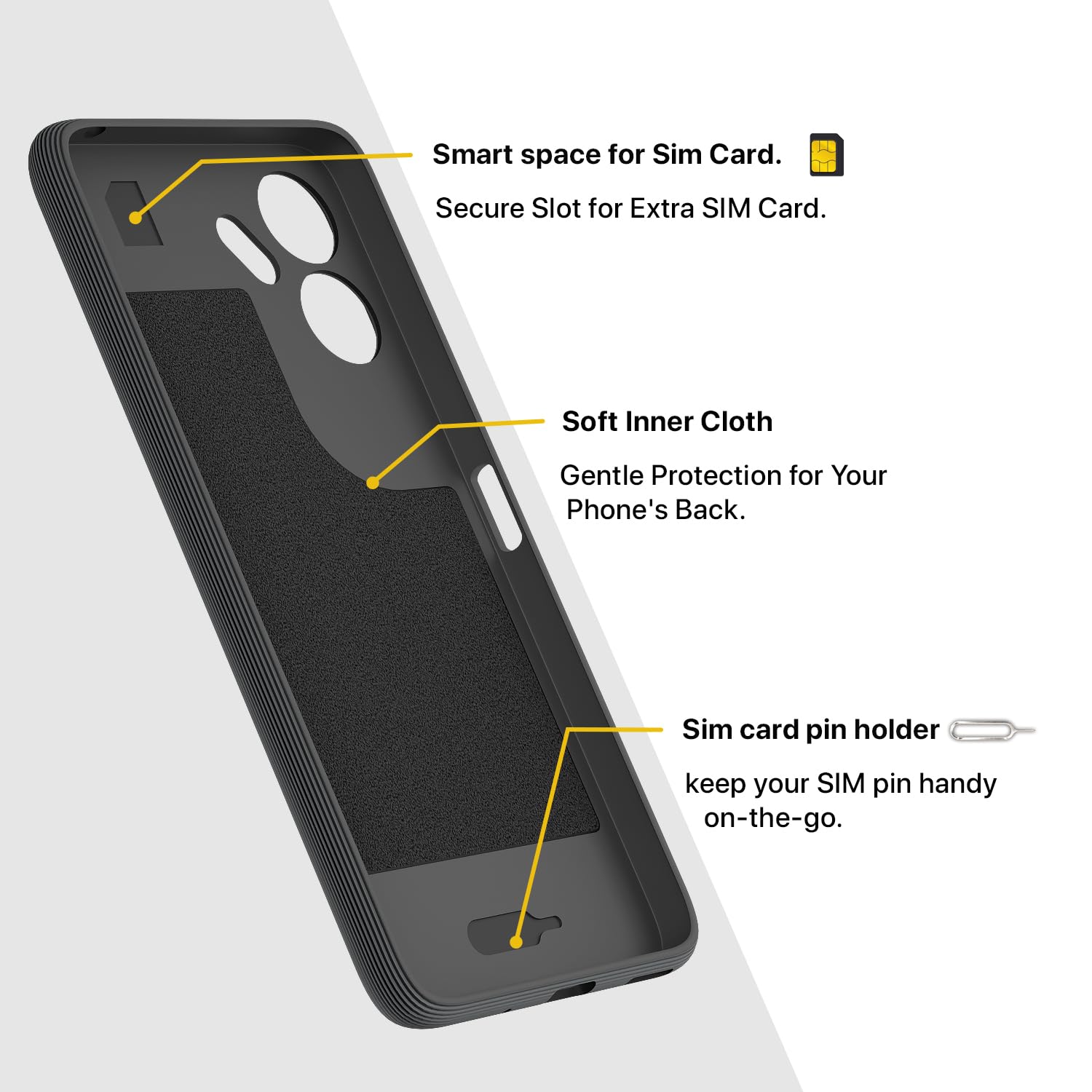 Pikkme Redmi 13c 4G / Redmi 13c 5G / Poco C65 Gencase Back Cover (Grey)