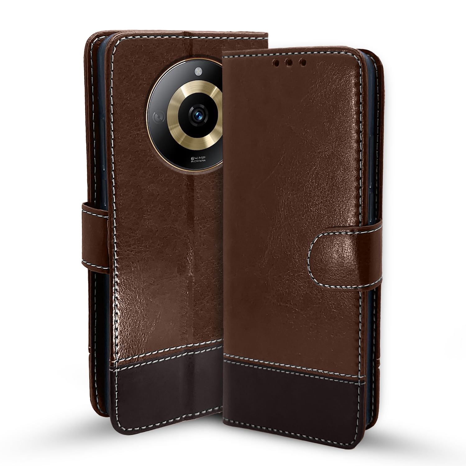 Pikkme brown & coffee mobile flip cover for Realme Narzo 60 5G