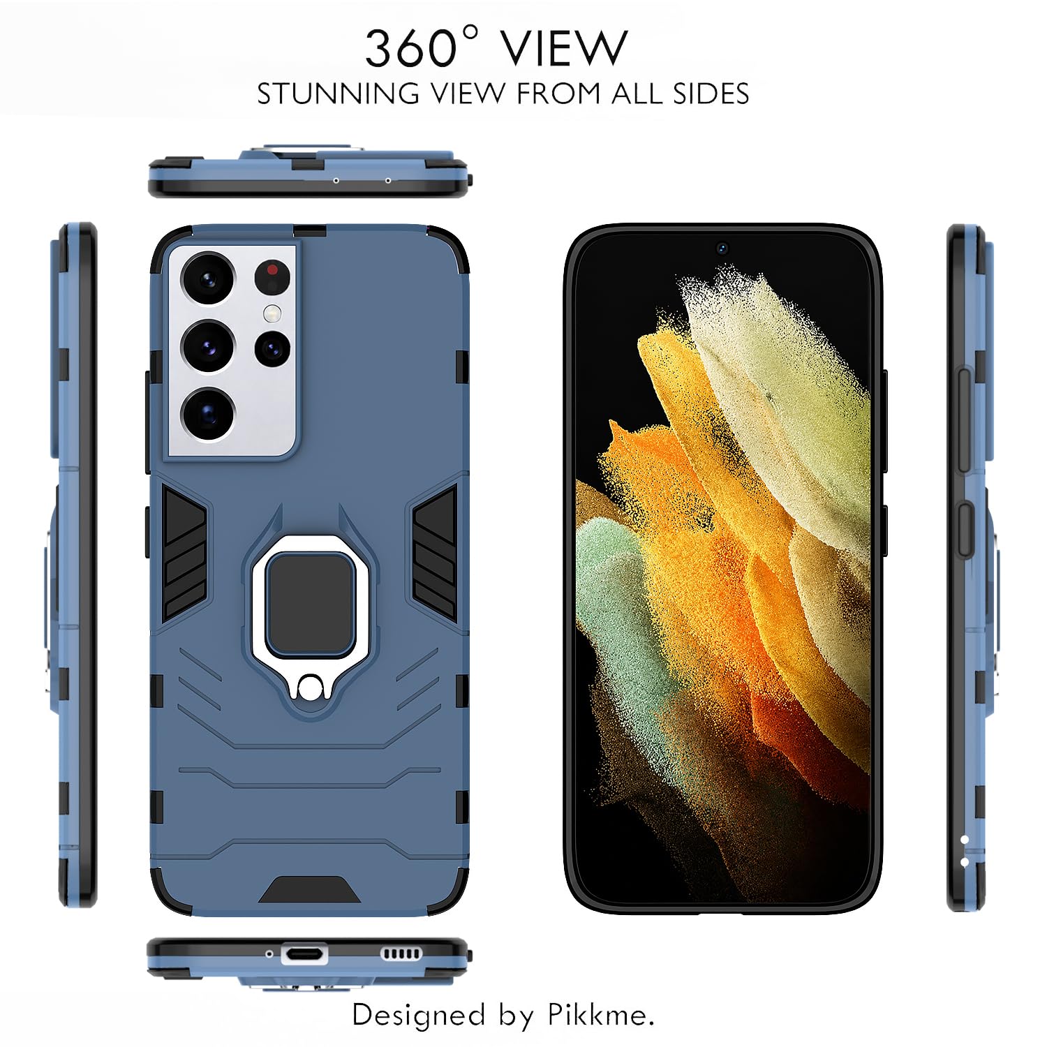 Samsung S21 Ultra mobile back cover in blue by Pikkme – photo 3