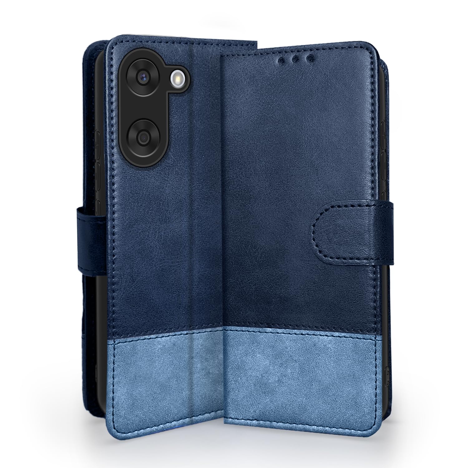 OnePlus Nord Magnetic flip cover in navy & light blue by Pikkme