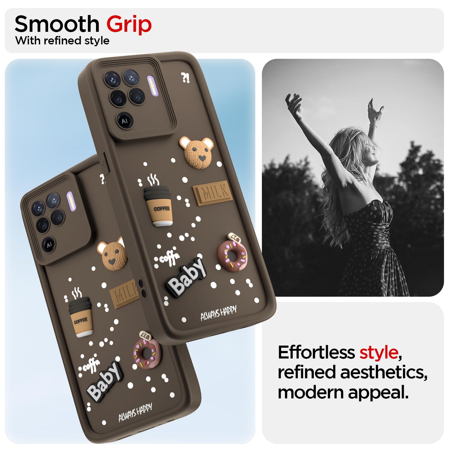 Oppo F19 Pro Silicone mobile back cover in brown by Pikkme – photo 2