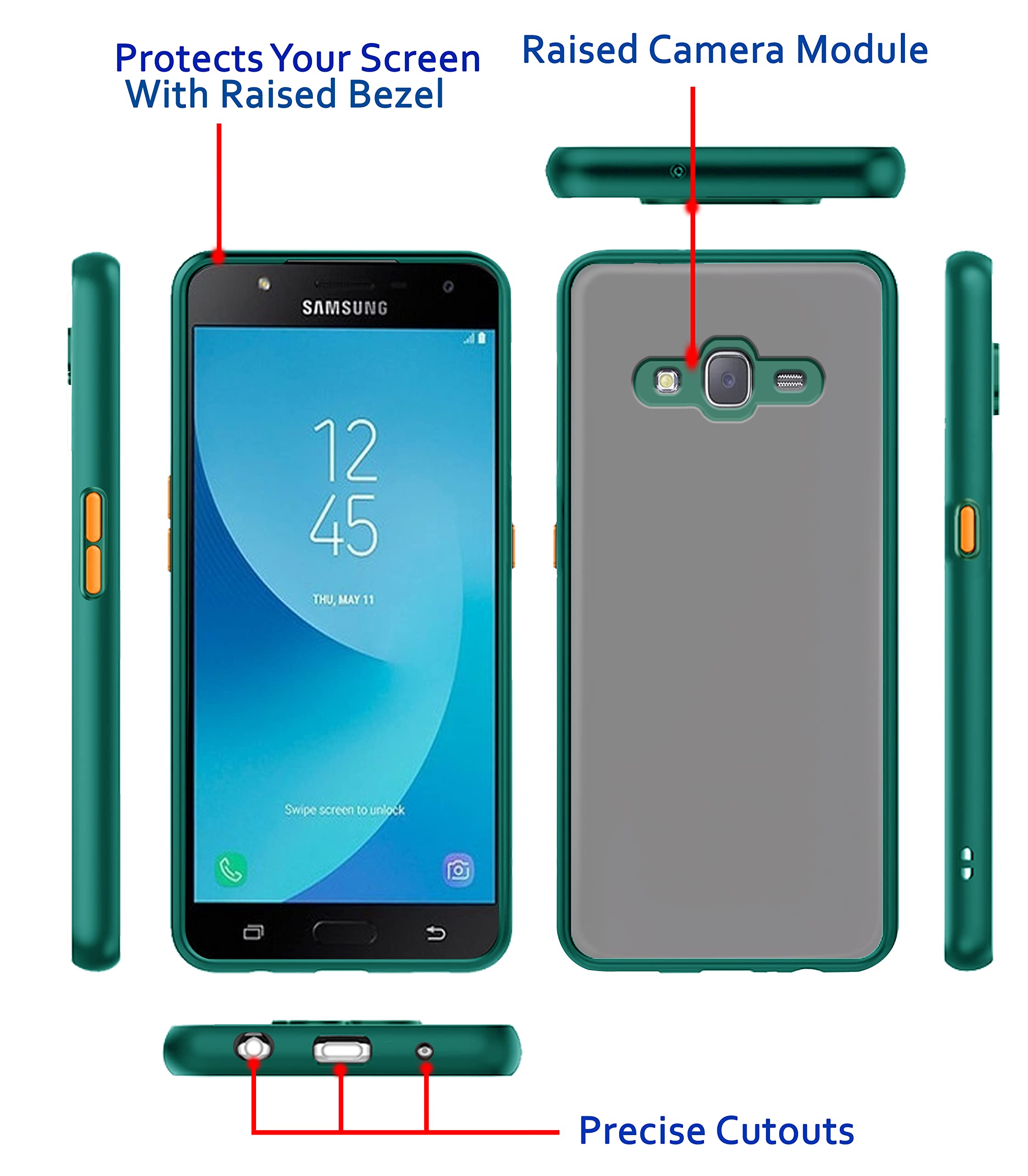 Samsung J7 2015/J7 phone cover in green by Pikkme – photo 3