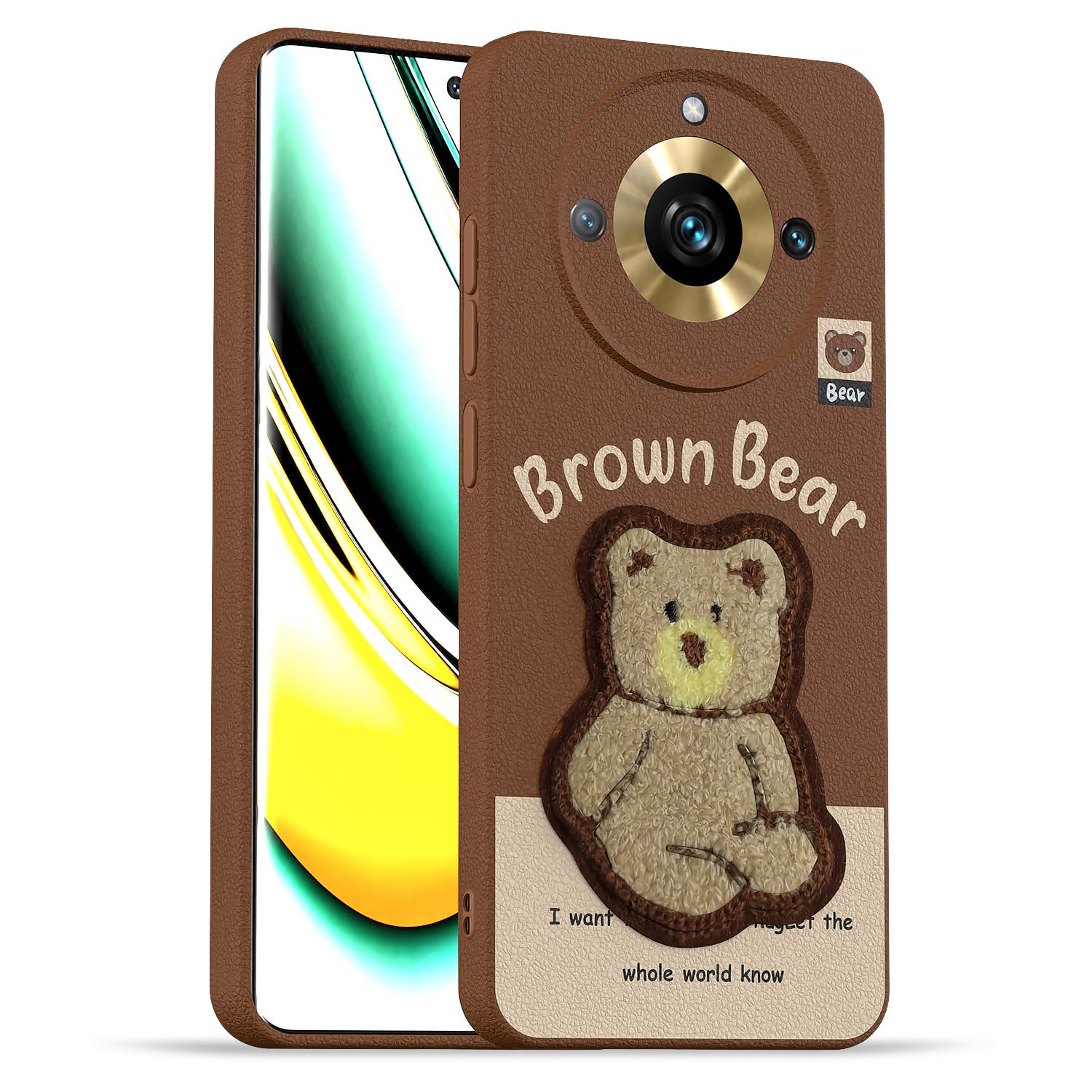Pikkme Realme 11 Pro/11 Pro Plus 5G/Narzo 60 Pro 5G Plush Patch brown back cover