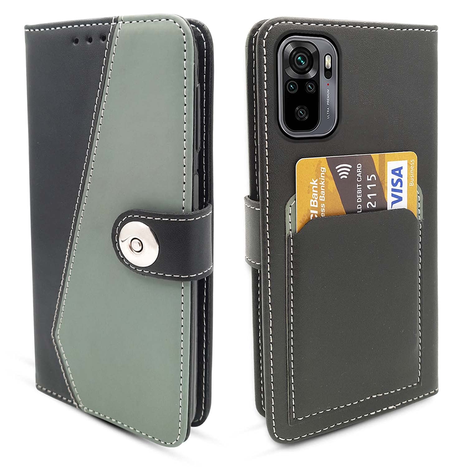 Redmi Note 10 / 10s Contrast Flip Cover -Grey