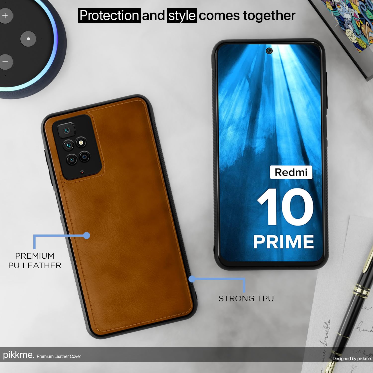 Redmi 10 Prime back cover in brown by Pikkme – photo 4