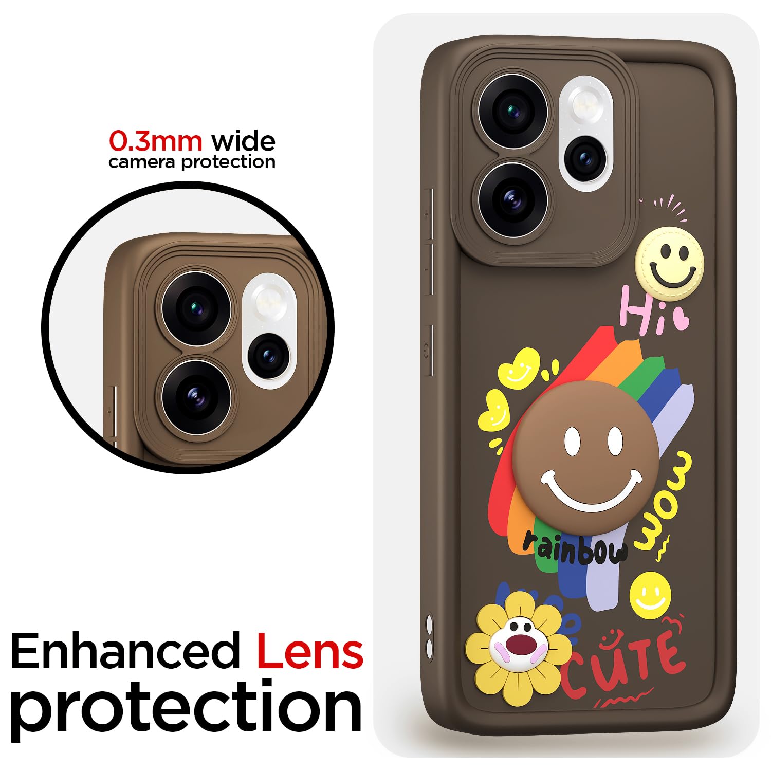 Pikkme Oppo Reno 15 Pro Mini 5G Soft Silicone brown mobile back cover – photo 5