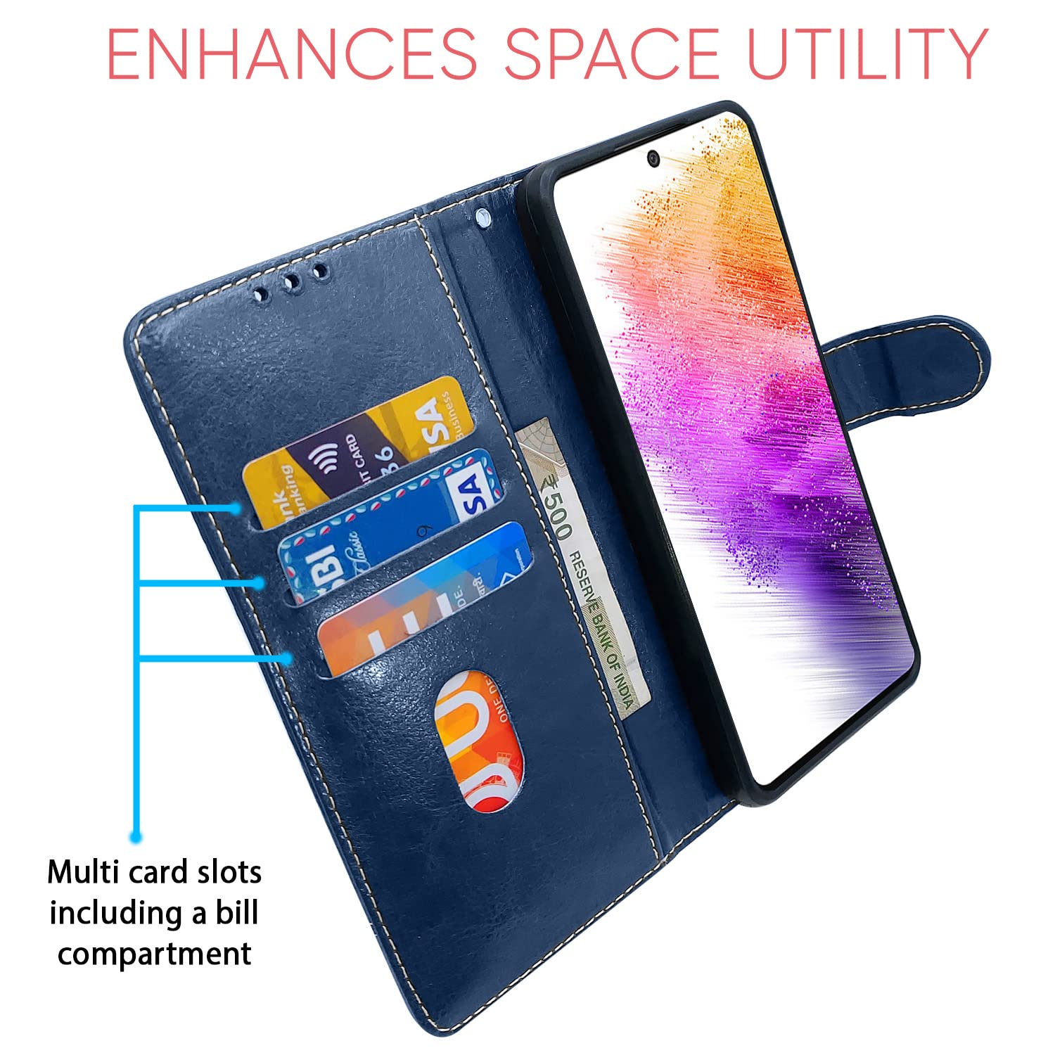 Pikkme Samsung A33 5G Magnetic blue & brown flip cover – photo 3