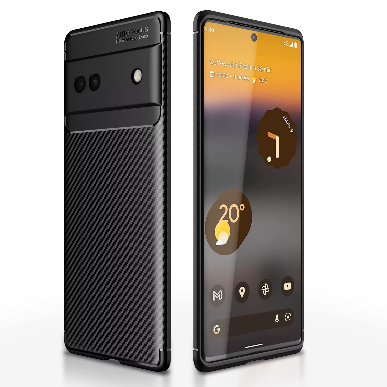 Pikkme black Carbon back cover for Google Pixel 6A