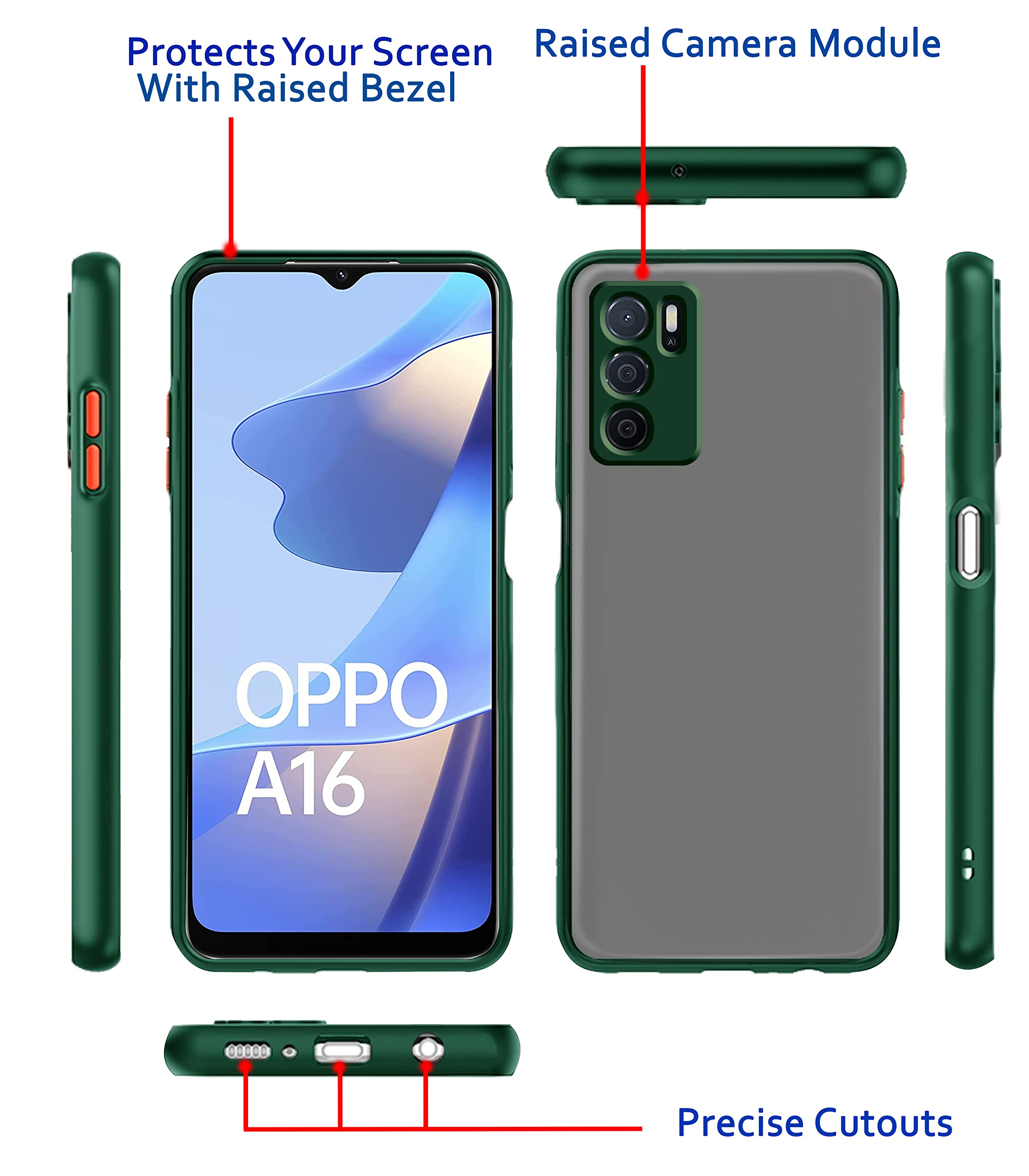 Green mobile back cover for Oppo A16 – Pikkme – photo 3