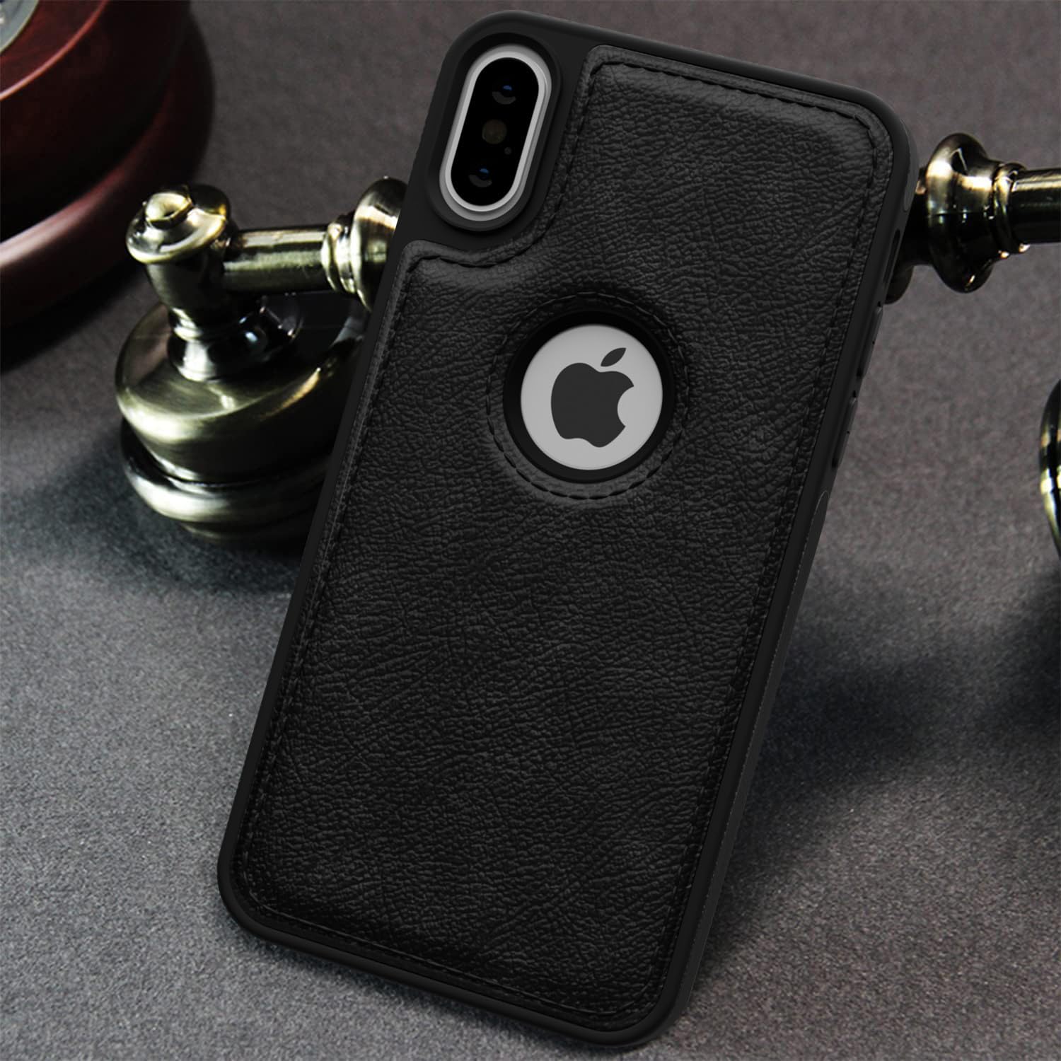 Pikkme iPhone Xs Max Flexible Pu Leather Back Cover | Black