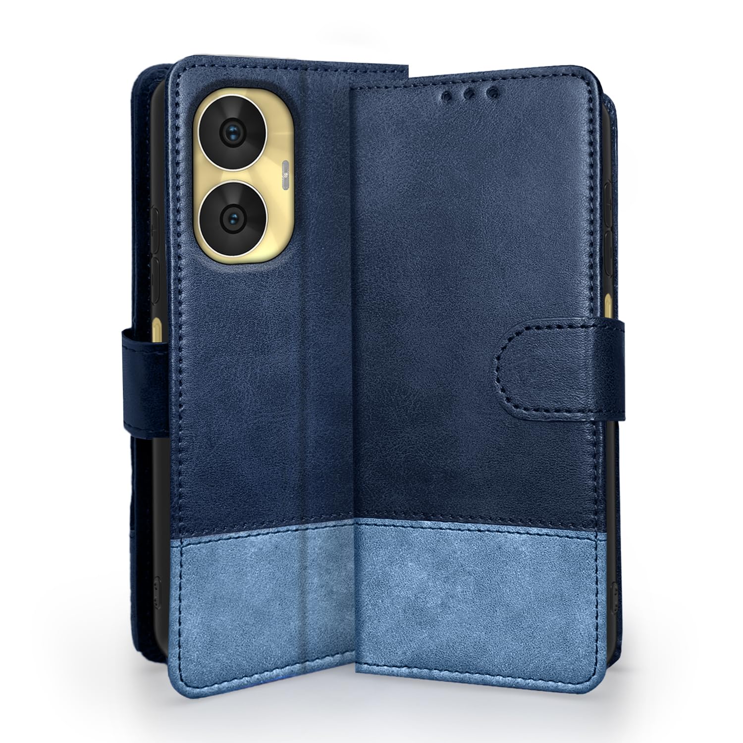 Pikkme navy & light blue Magnetic mobile flip cover for Realme Narzo N55/C55
