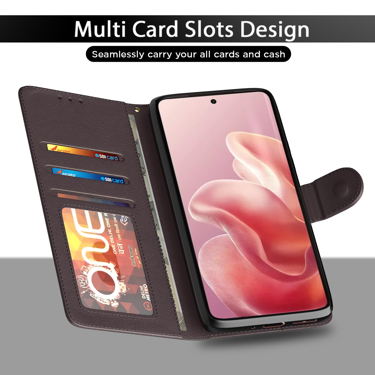 Pikkme Motorola Moto Edge 60 5G / Motorola Moto Edge 60 Fusion 5G Vintage Flip Cover (Coffee)